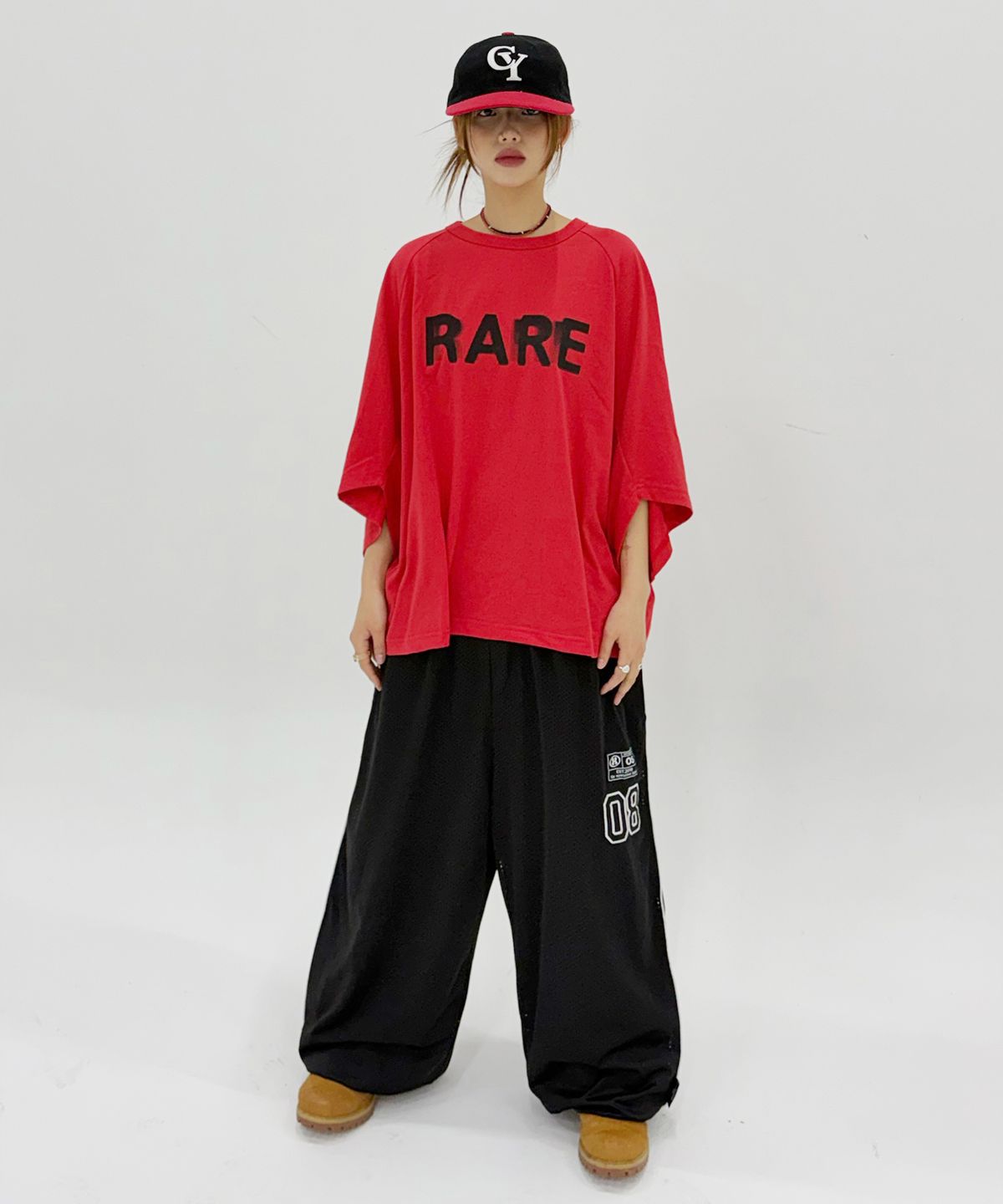 아조바이아조(AJOBYAJO) Curved Rare T-Shirt [RED]
