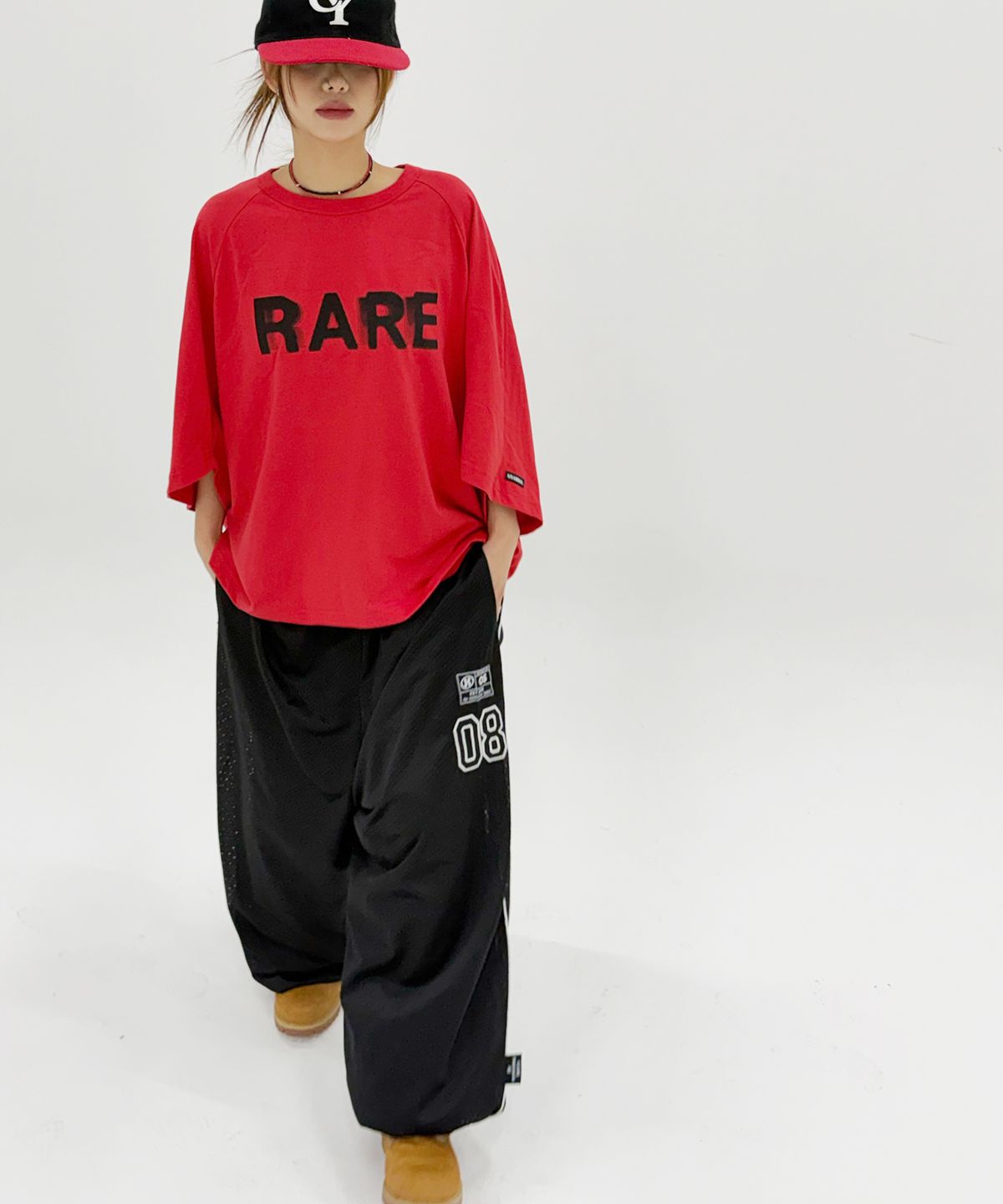 아조바이아조(AJOBYAJO) Curved Rare T-Shirt [RED]