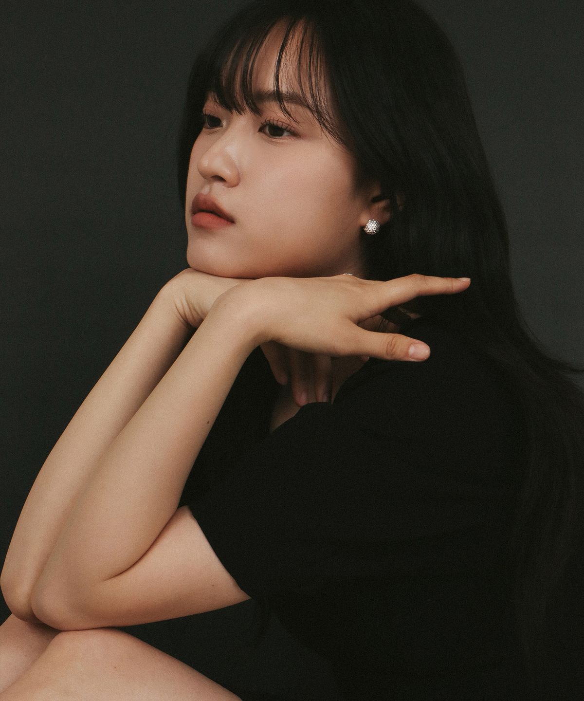 스몰굿띵(SMGT) FULL PAVE 원터치 볼 귀걸이