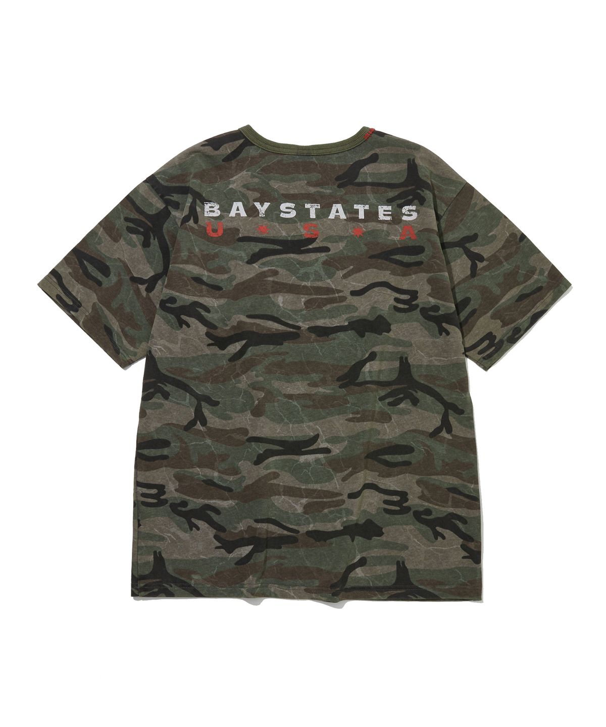 펜필드(PENFIELD) 워시드 베이 스테이트 카모 티셔츠 그린_FS2KT64U