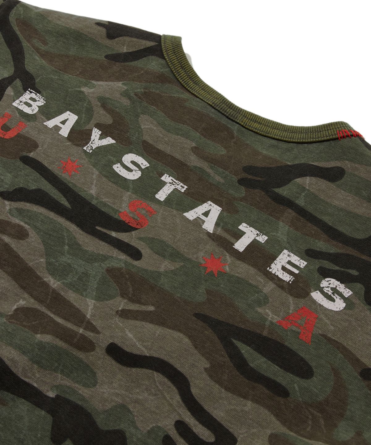 펜필드(PENFIELD) 워시드 베이 스테이트 카모 티셔츠 그린_FS2KT64U