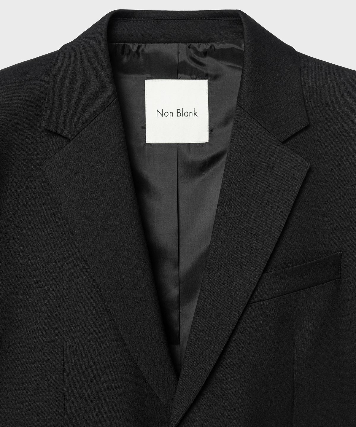 넌블랭크(NONBLANK) 메리노 울 세미 오버핏 자켓_BLACK
