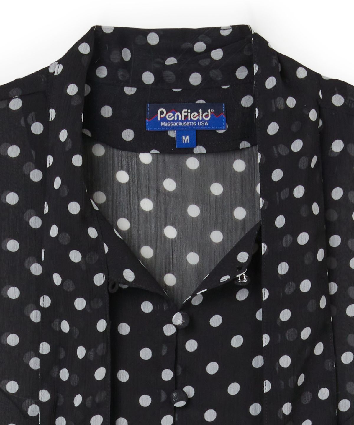 펜필드(PENFIELD) 도트 쉬폰 타이 슬리브리스 블랙_FS2WV32F
