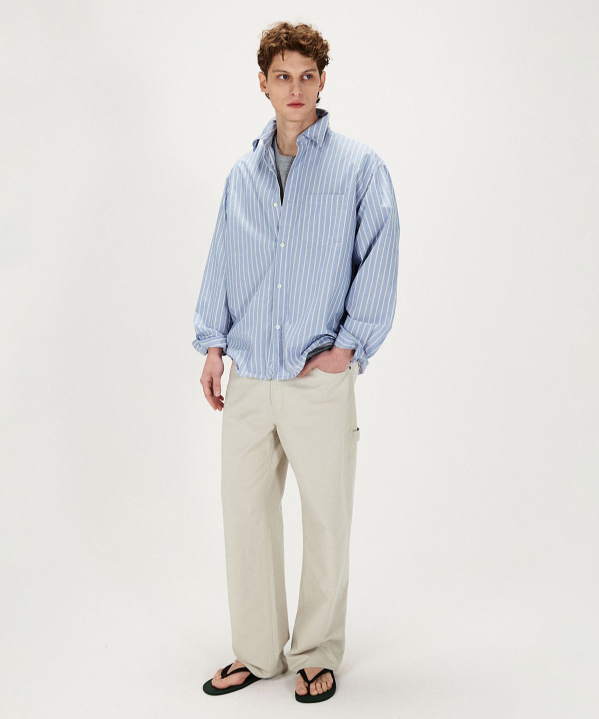 셔터(SHIRTER) WIRE EDGE COTTON SHIRT (BLUE)