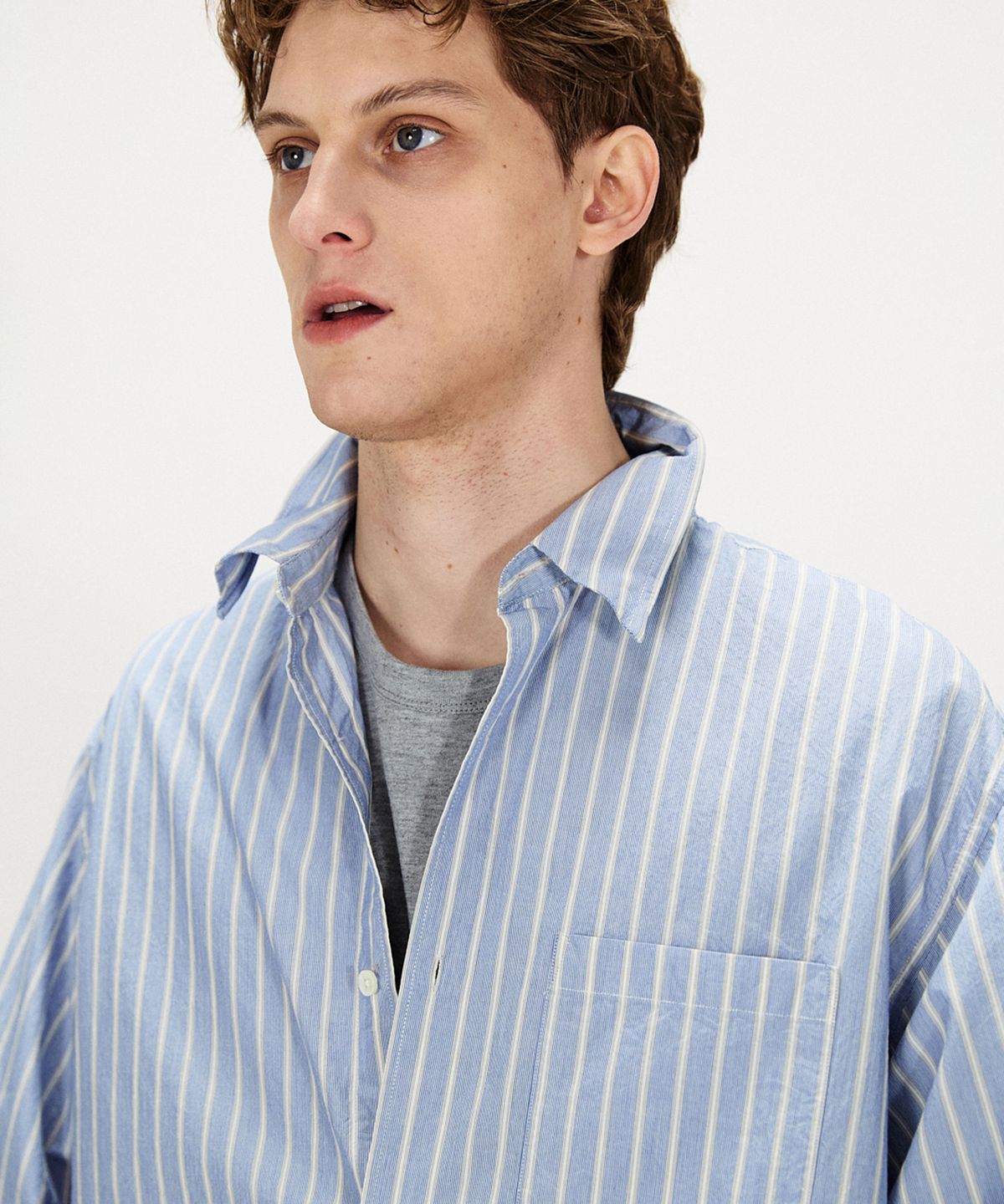 셔터(SHIRTER) WIRE EDGE COTTON SHIRT (BLUE)