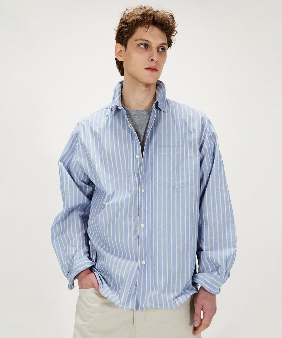 셔터(SHIRTER) WIRE EDGE COTTON SHIRT (BLUE)