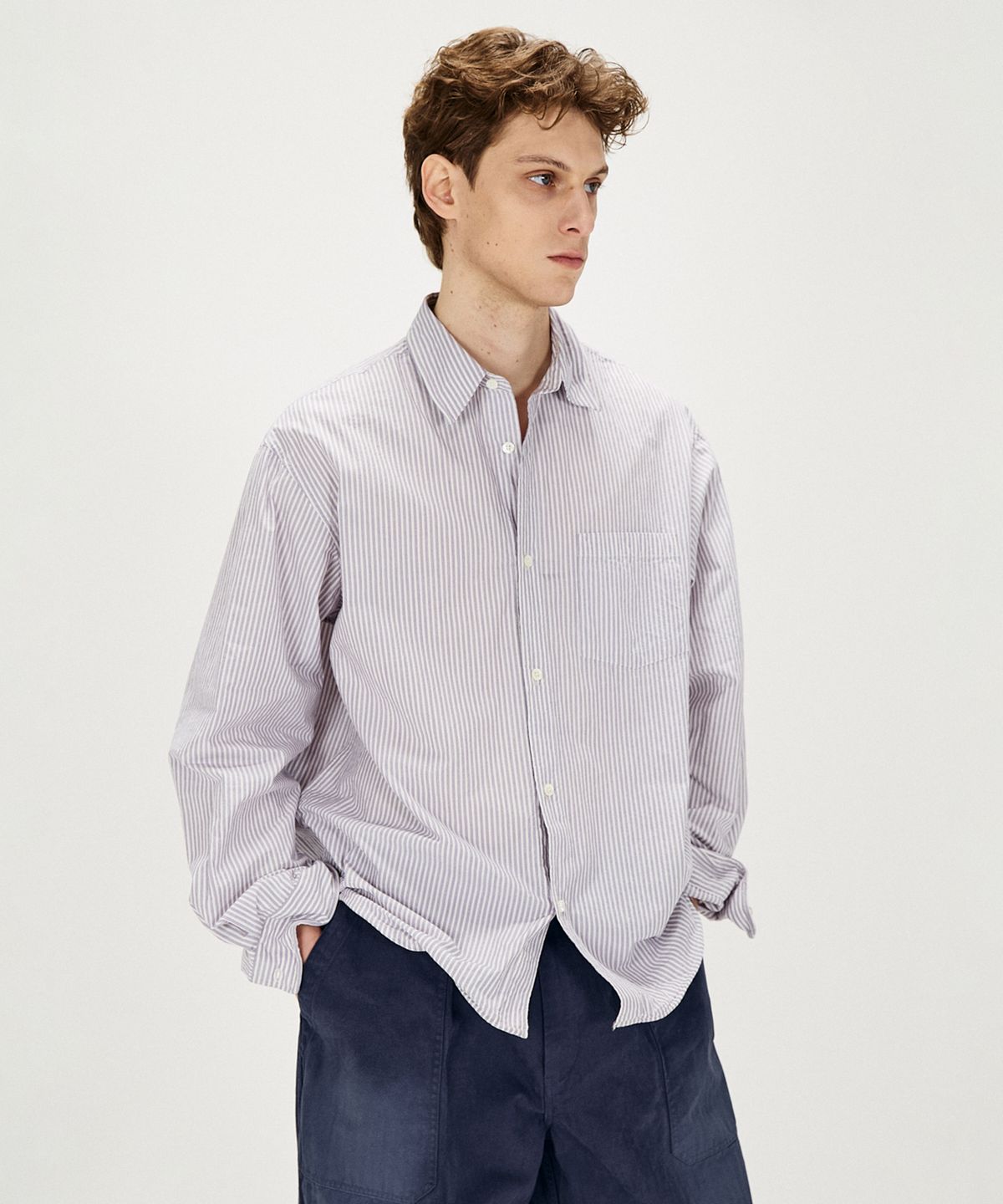 셔터(SHIRTER) WIRE EDGE COTTON SHIRT (PURPLE)