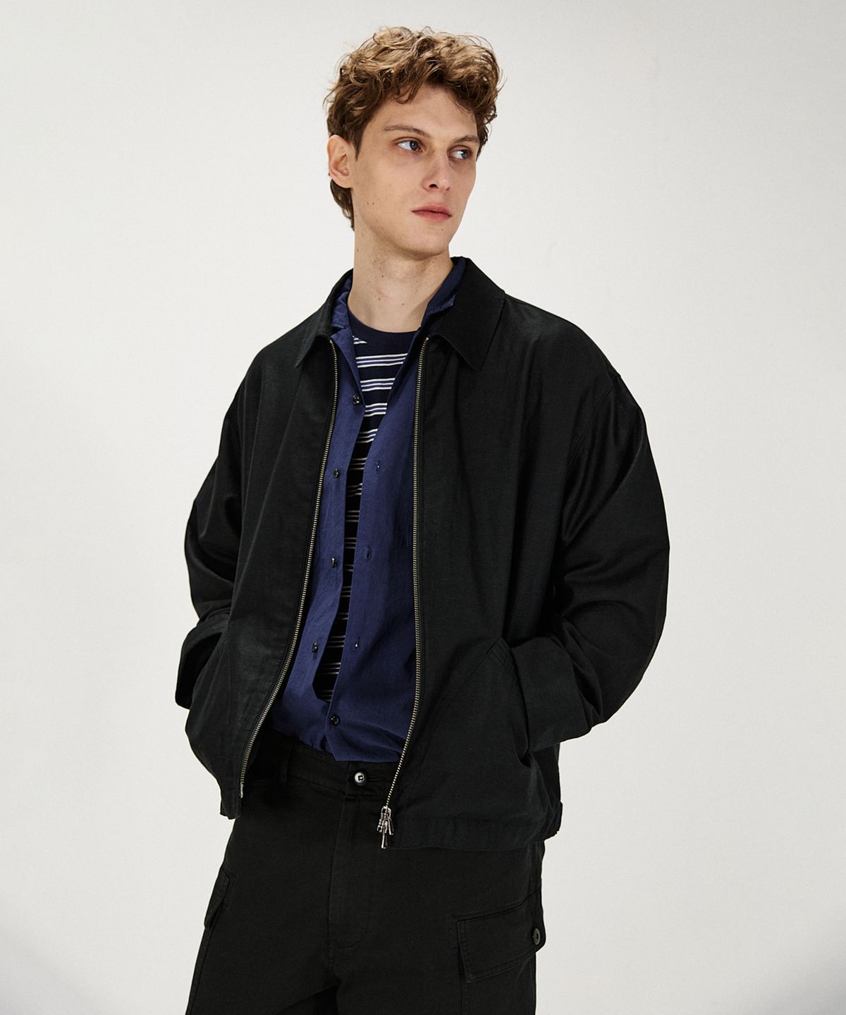 셔터(SHIRTER) LINEN MOLESKIN FOREMAN JACKET (BLACK)