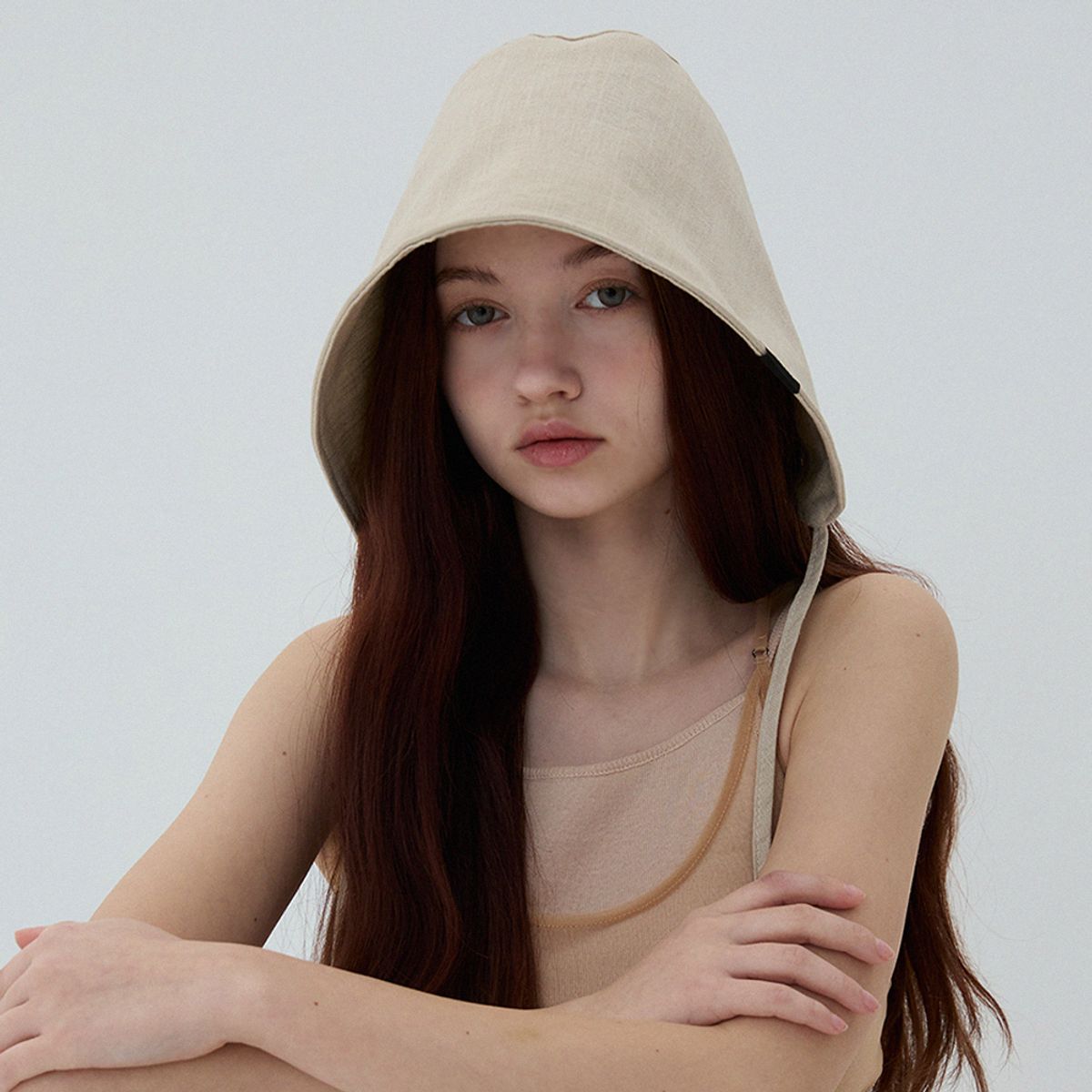 메르헨(MERCHEN) Linen bonnet hat_2color