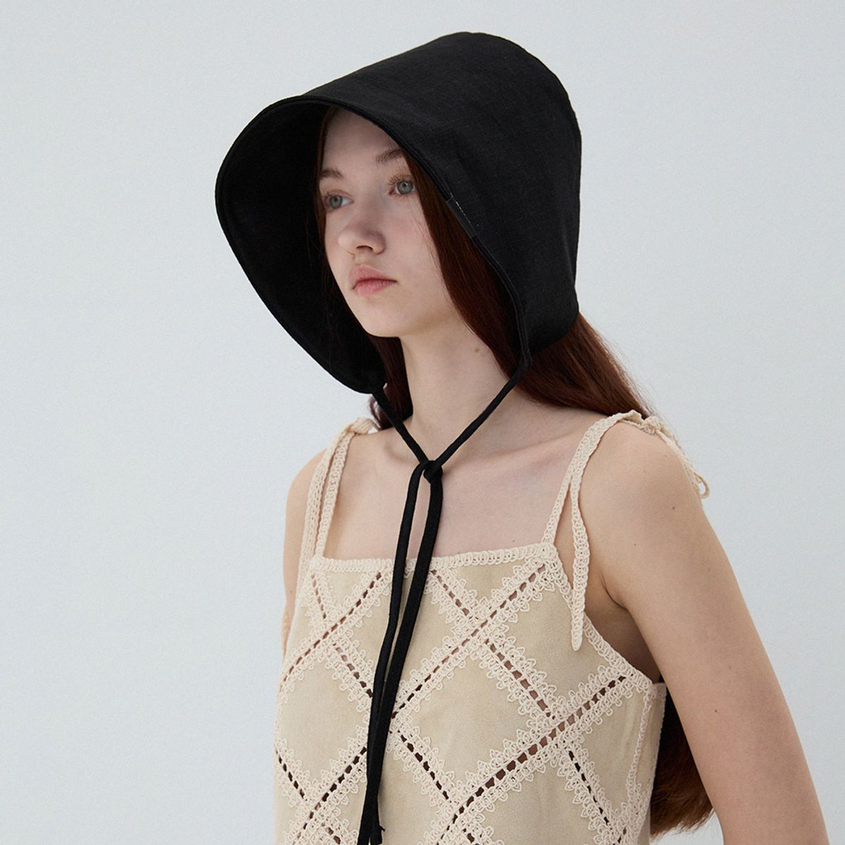 메르헨(MERCHEN) Linen bonnet hat_2color