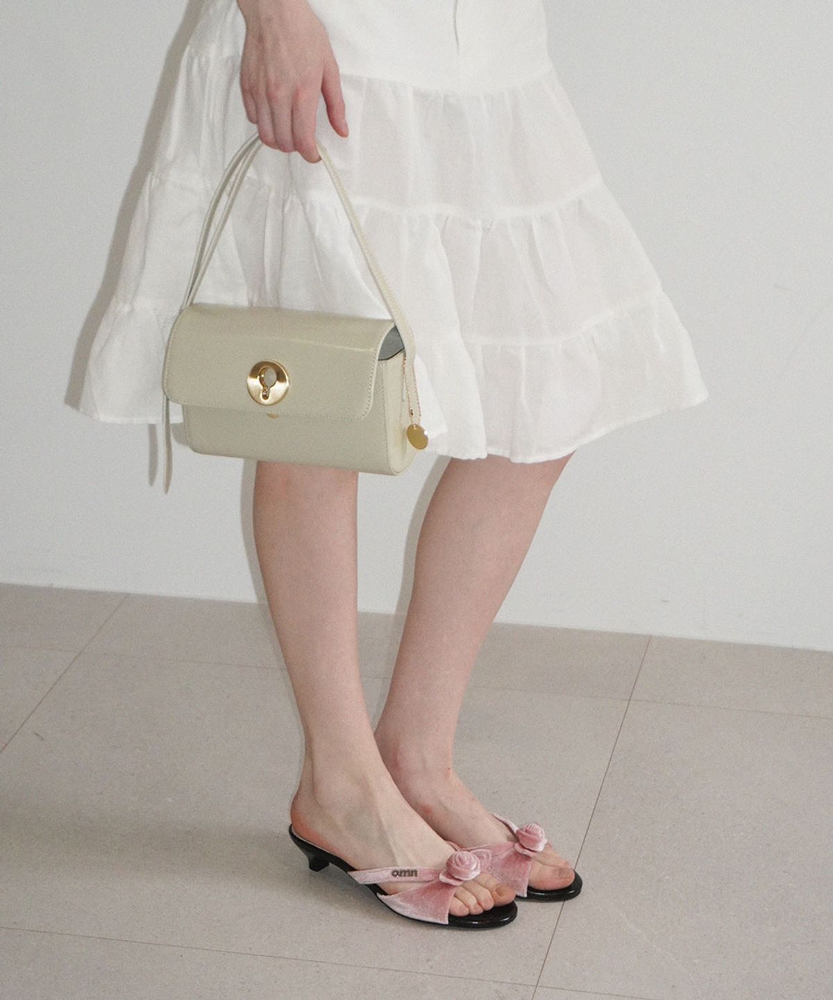 옴니포턴트(OMNIPOTENT) [215]omn Rose Velvet Mule [Low.ver] _Pink