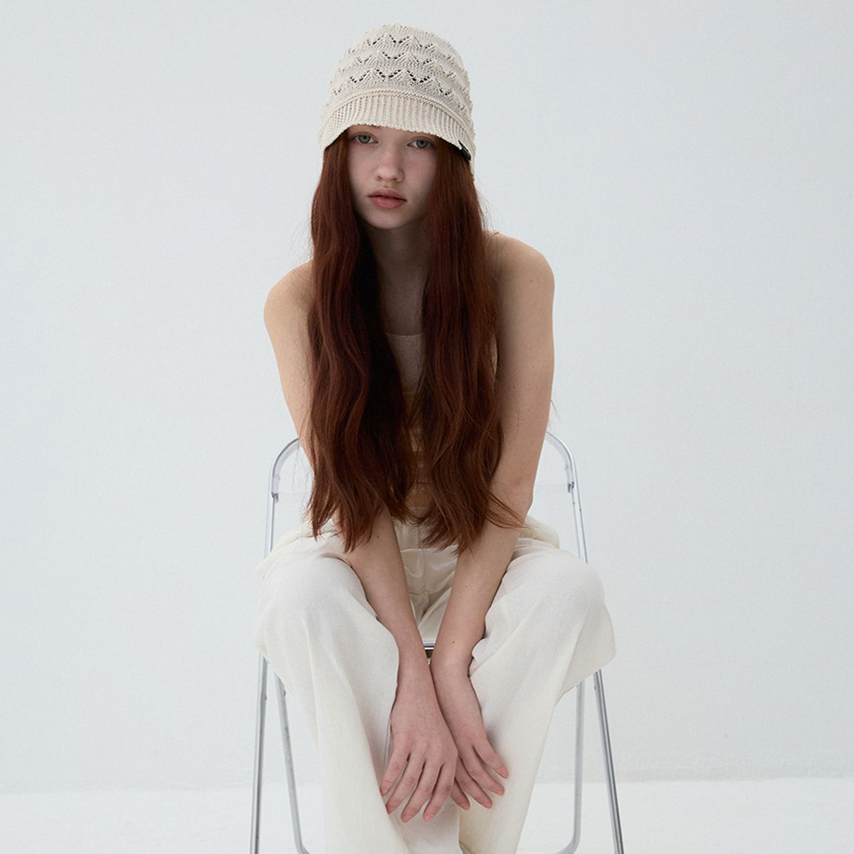 메르헨(MERCHEN) Lacy crochet hat_3color