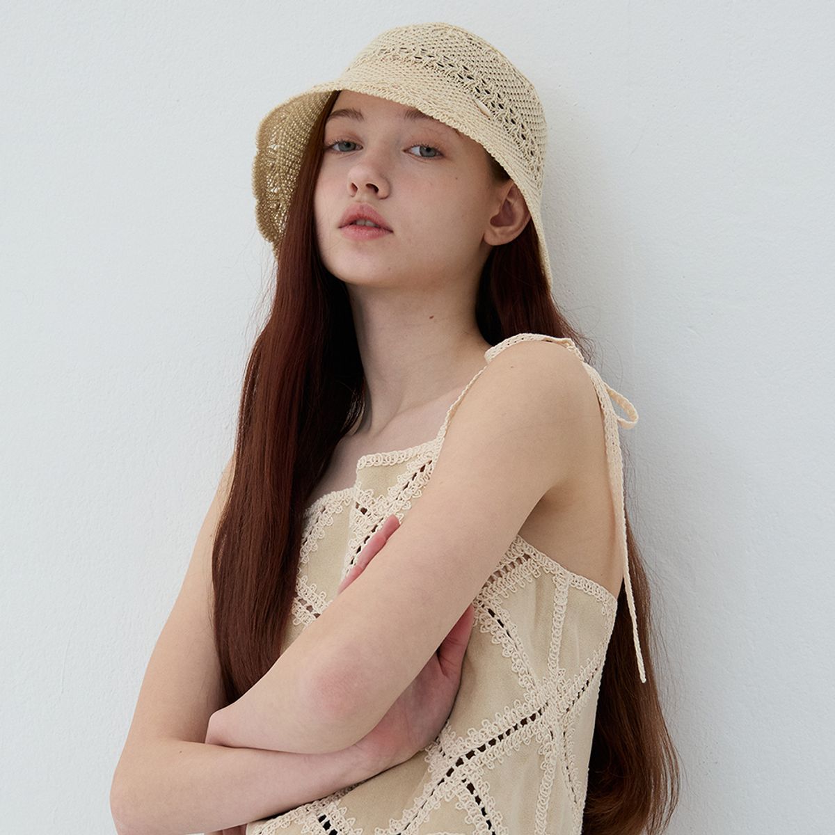 메르헨(MERCHEN) Ruffle funching bucket hat_3color