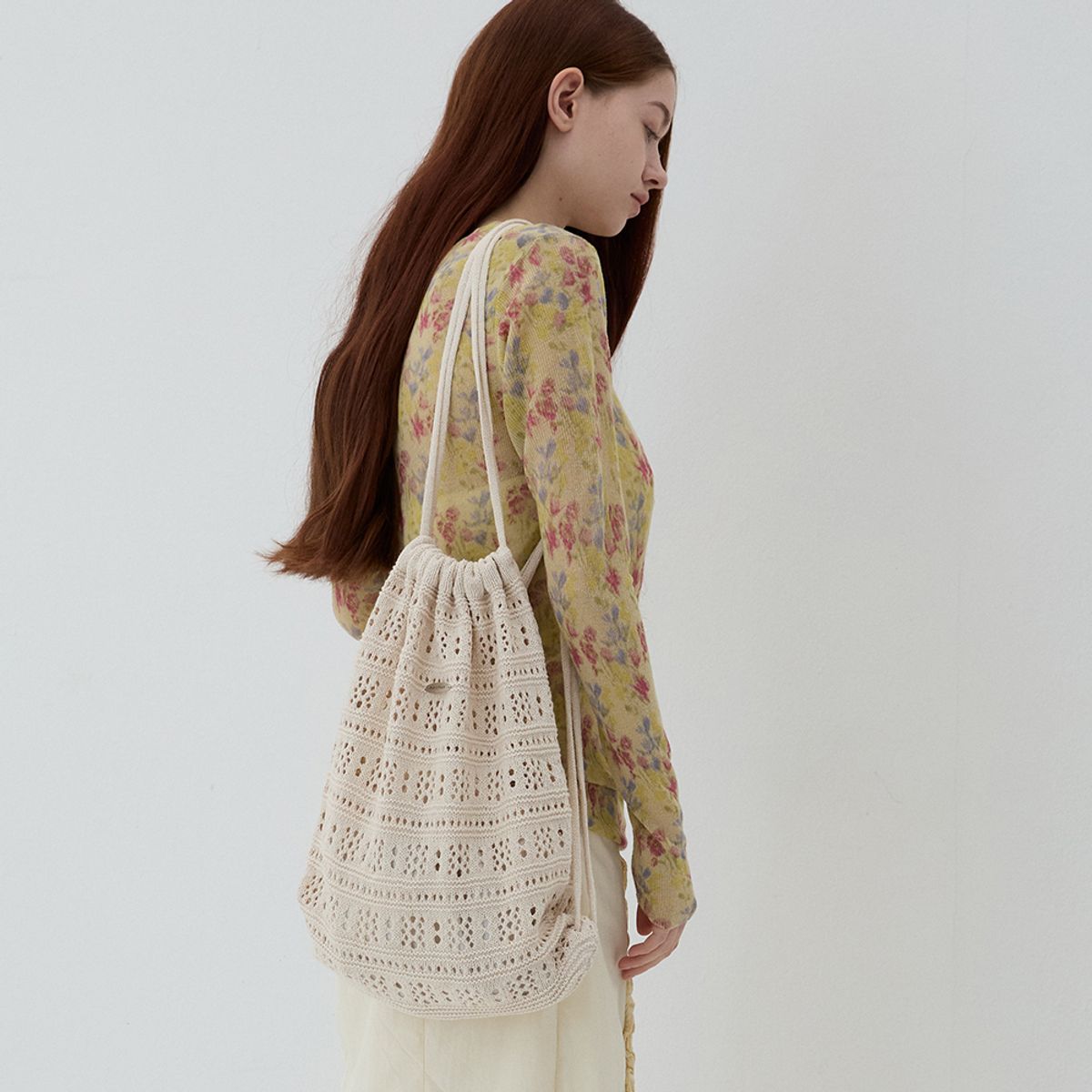 메르헨(MERCHEN) Crochet string backpack_2color