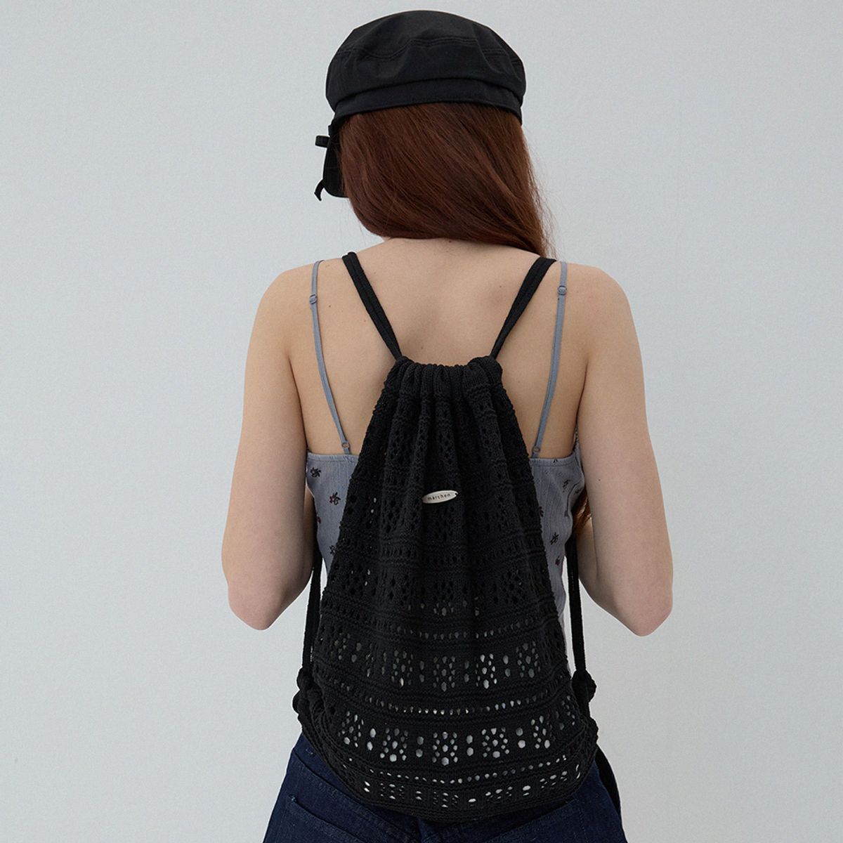메르헨(MERCHEN) Crochet string backpack_2color