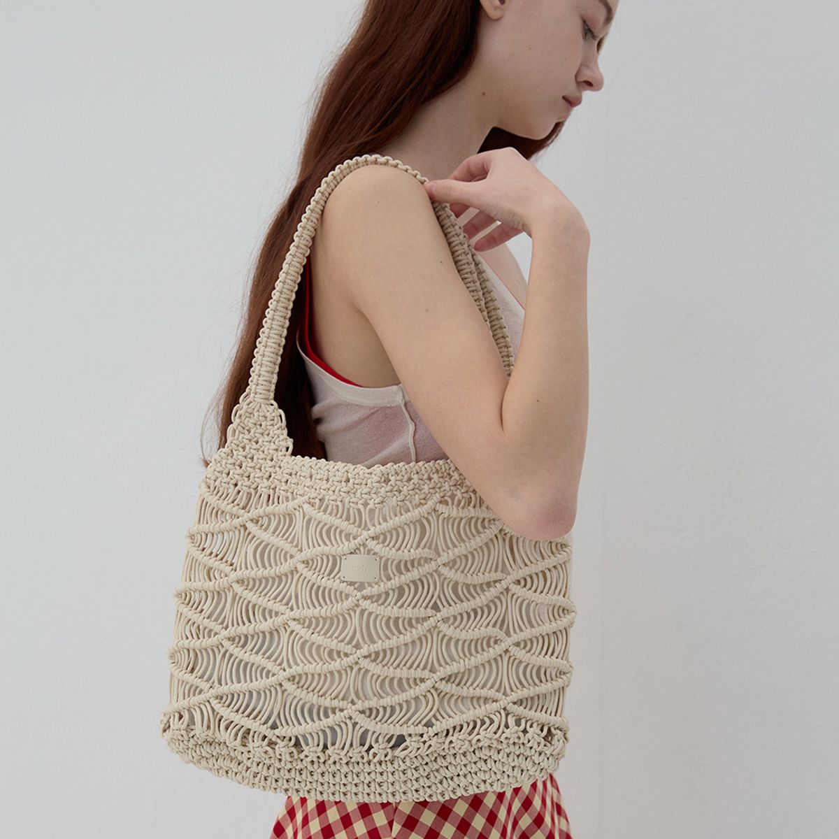 메르헨(MERCHEN) Miu net tote bag (handmade)_2color