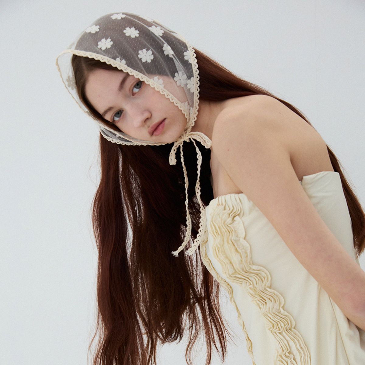 메르헨(MERCHEN) Daisy scarf (kerchief)_2color
