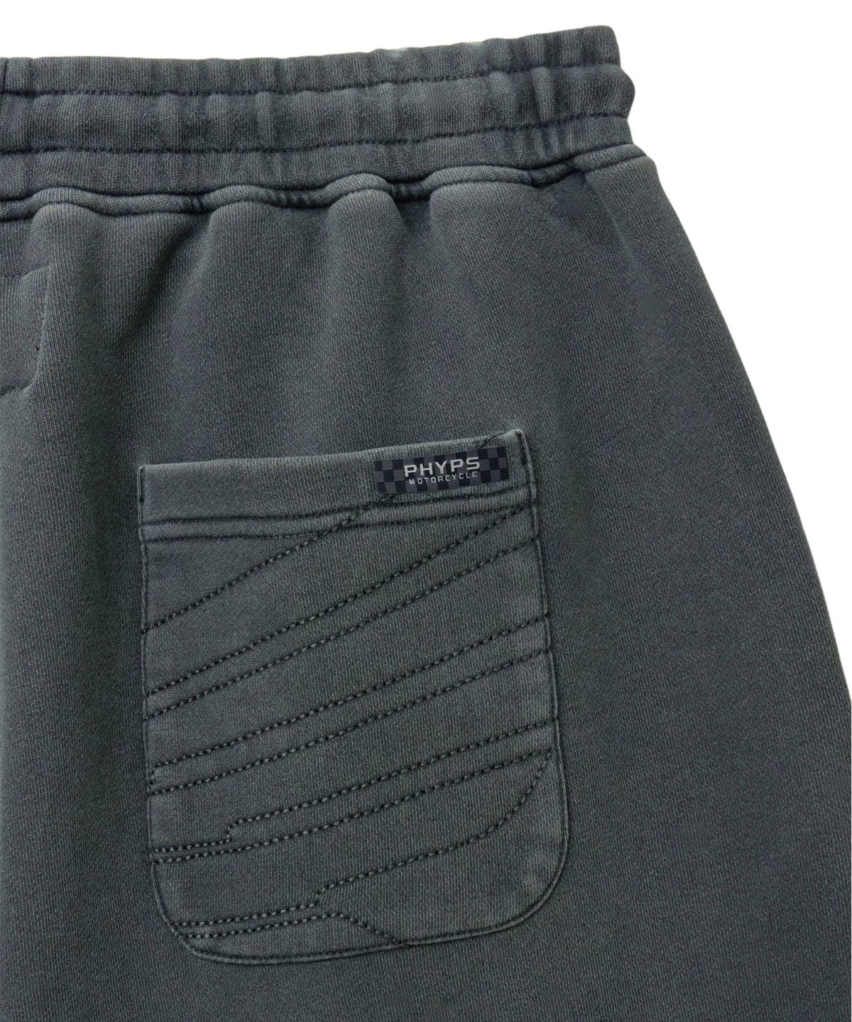 핍스 모터사이클(PHYPS MOTORCYCLE) Pigment Original Wing logo Bermuda Sweat Pants_Charcoal
