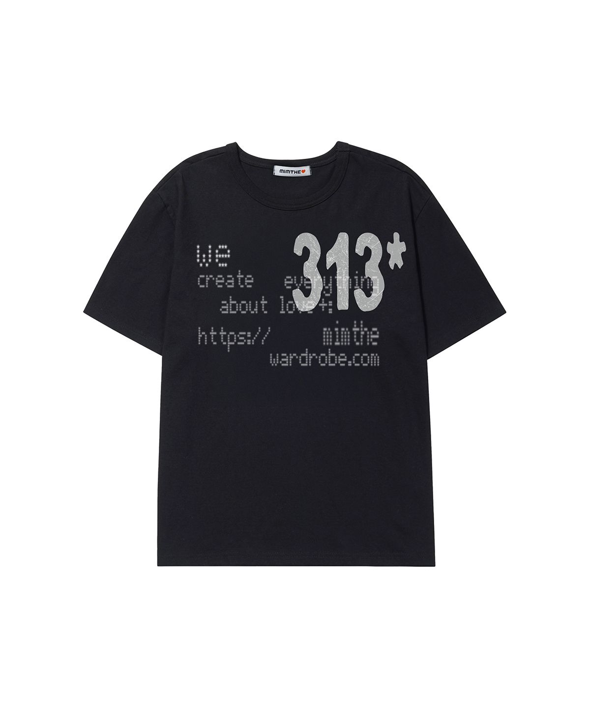 밈더워드로브(MIMTHEWARDROBE) 313 프린팅 티셔츠_블랙