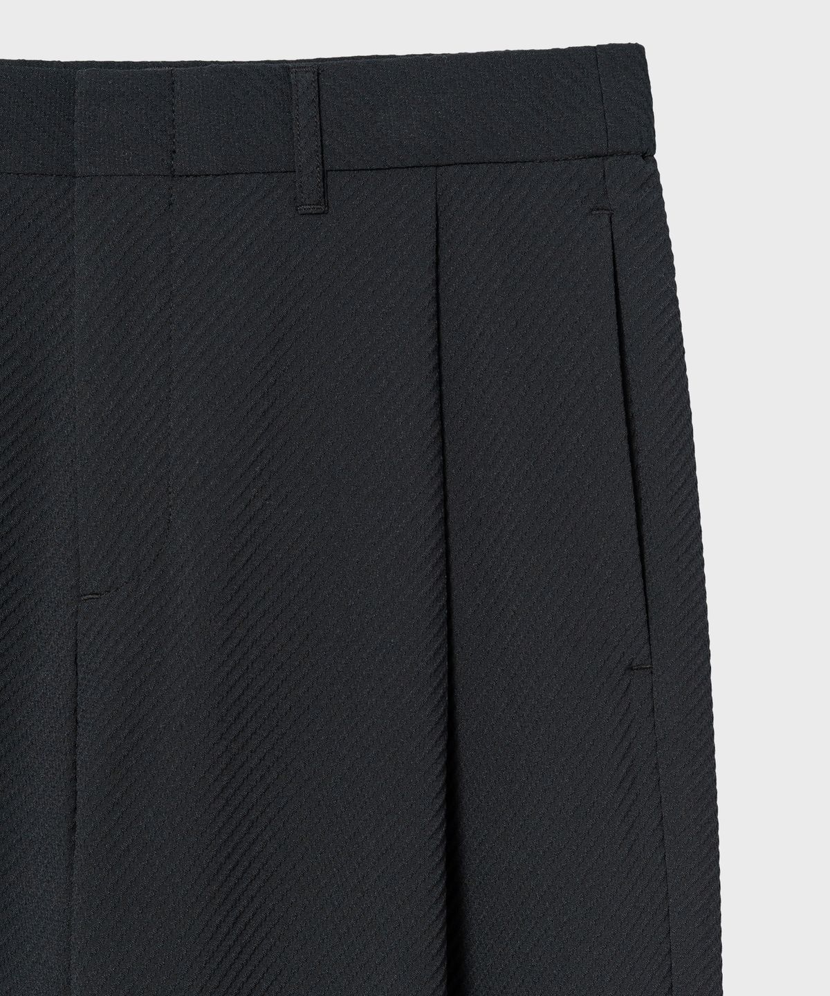 넌블랭크(NONBLANK) [여름]시어서커 엠보싱 루즈핏 팬츠_DARK NAVY