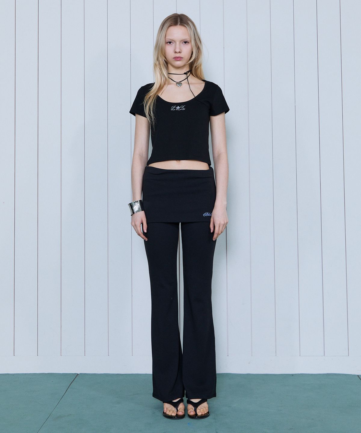 라라폭스(LALAFOX) FOLDING BOOTS CUT PANTS BLACK BS2WP003