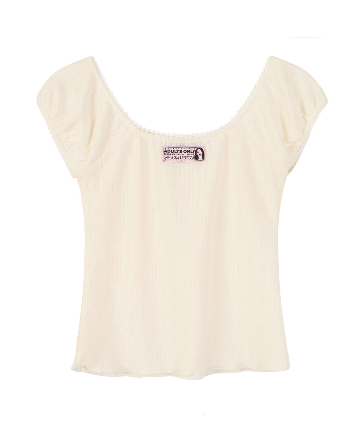 라라폭스(LALAFOX) EYELET CAP SLEEVE SLIM TOP OFF WHITE BS2WB001