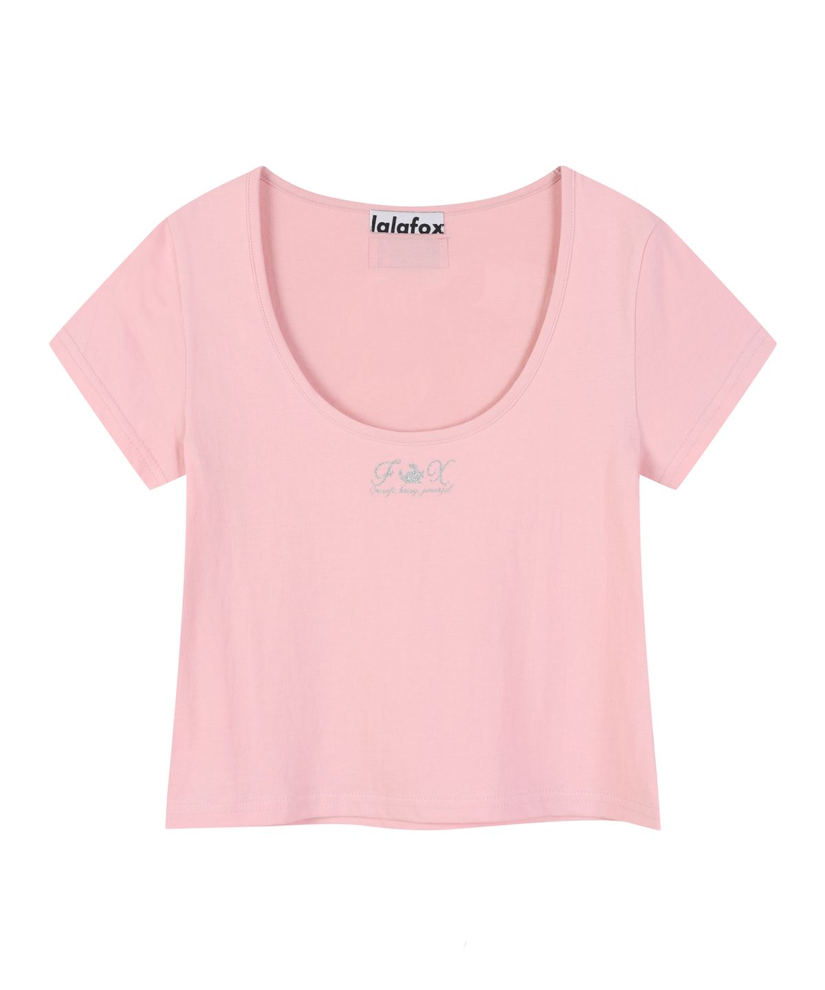 라라폭스(LALAFOX) FOX SCOOP NECK SLIM T-SHIRT PINK BS2CH009