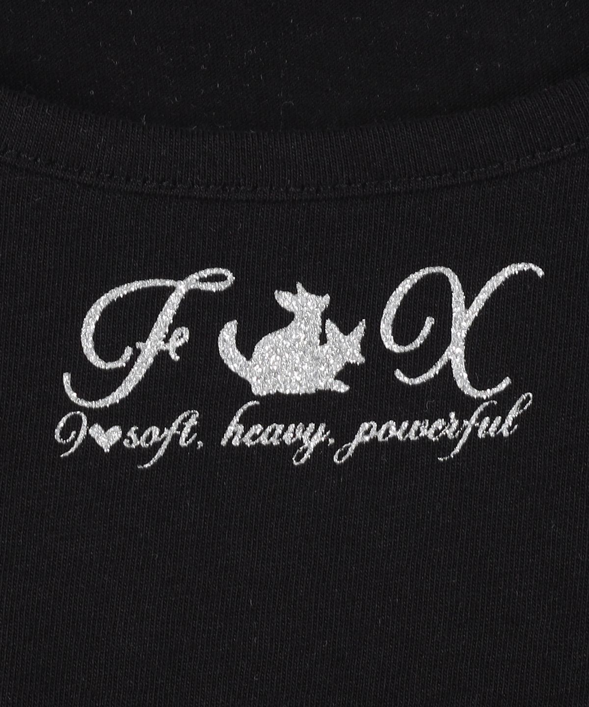 라라폭스(LALAFOX) FOX SCOOP NECK SLIM T-SHIRT BLACK BS2CH008
