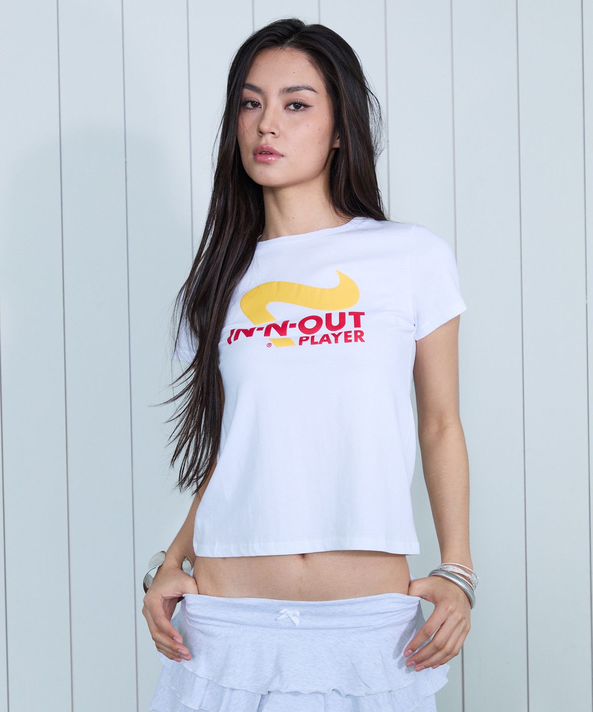 라라폭스(LALAFOX) IN OUT PLAYER REGULAR T-SHIRT WHITE BS2CH006