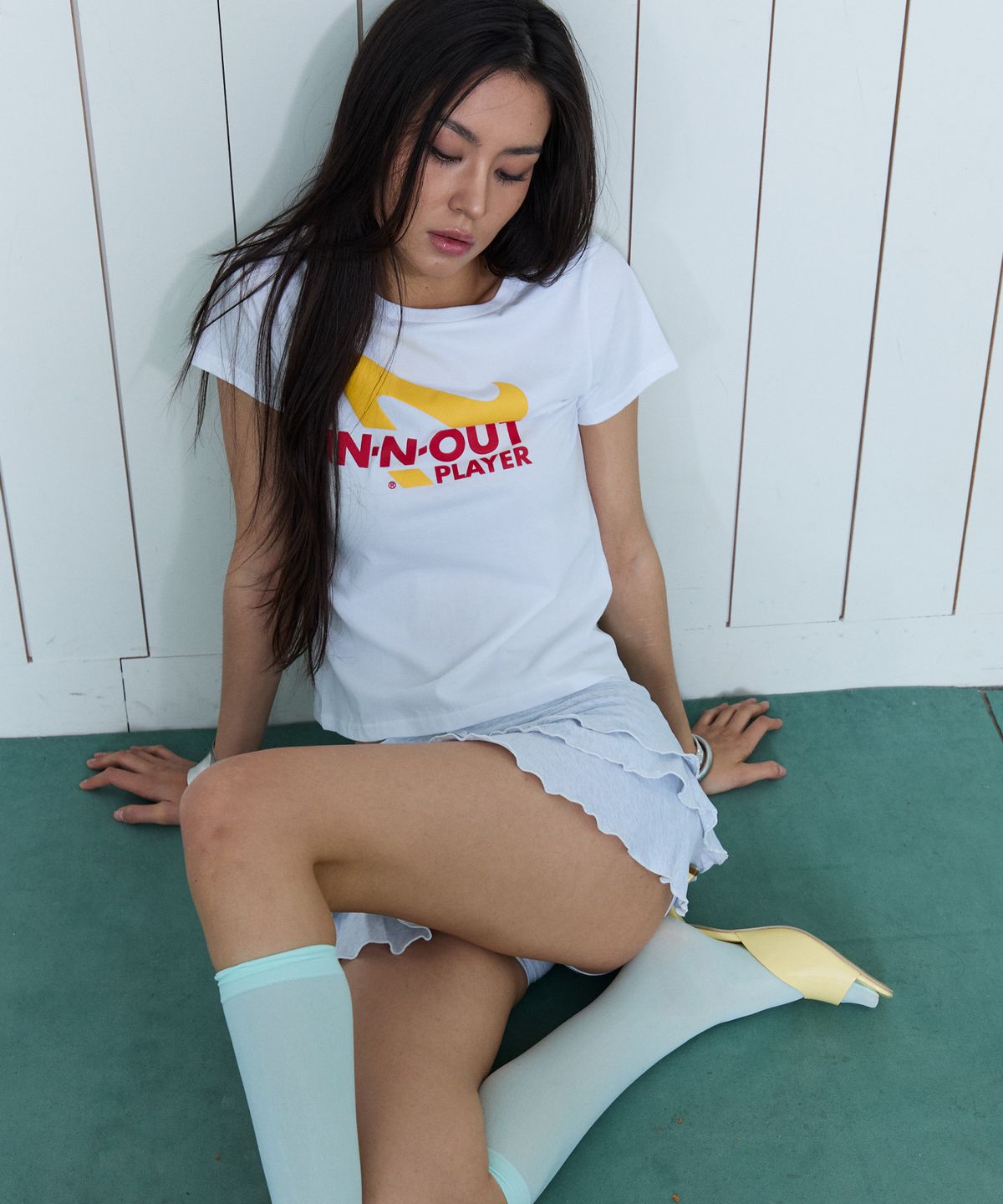 라라폭스(LALAFOX) IN OUT PLAYER REGULAR T-SHIRT WHITE BS2CH006