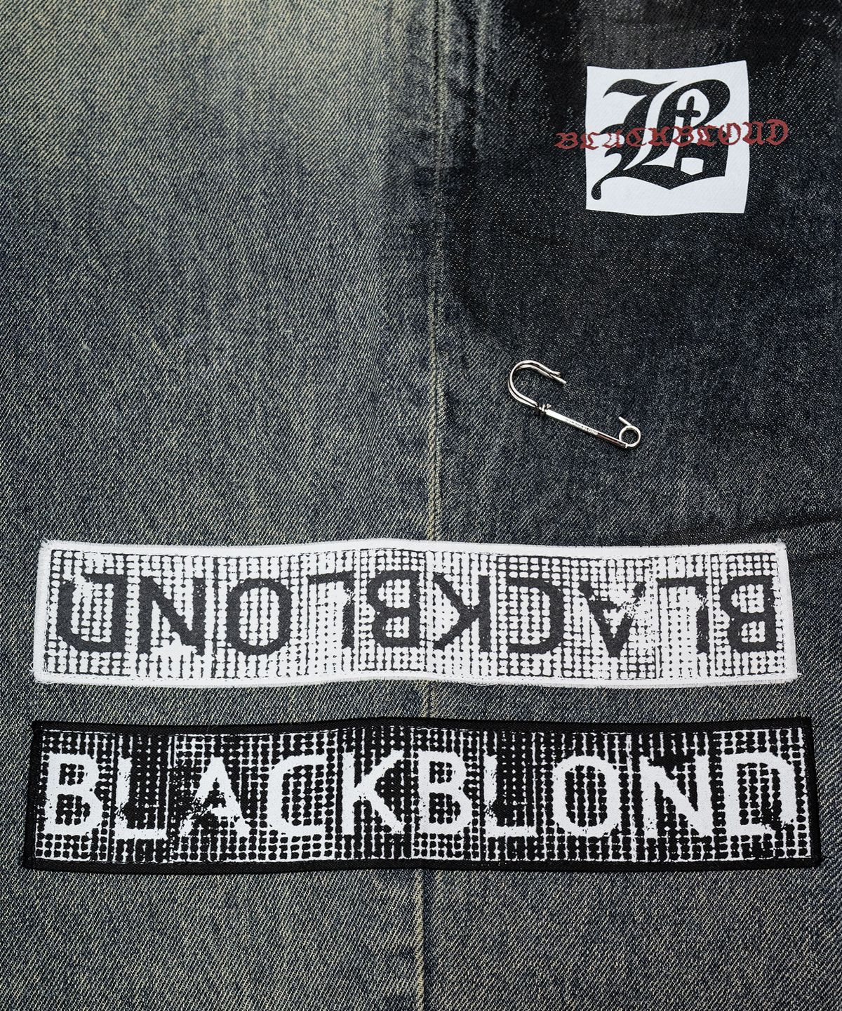 블랙블론드(BLACKBLOND) 비비디 엔자이어티 멀티 패치 데님 팬츠 (러스티 블루)