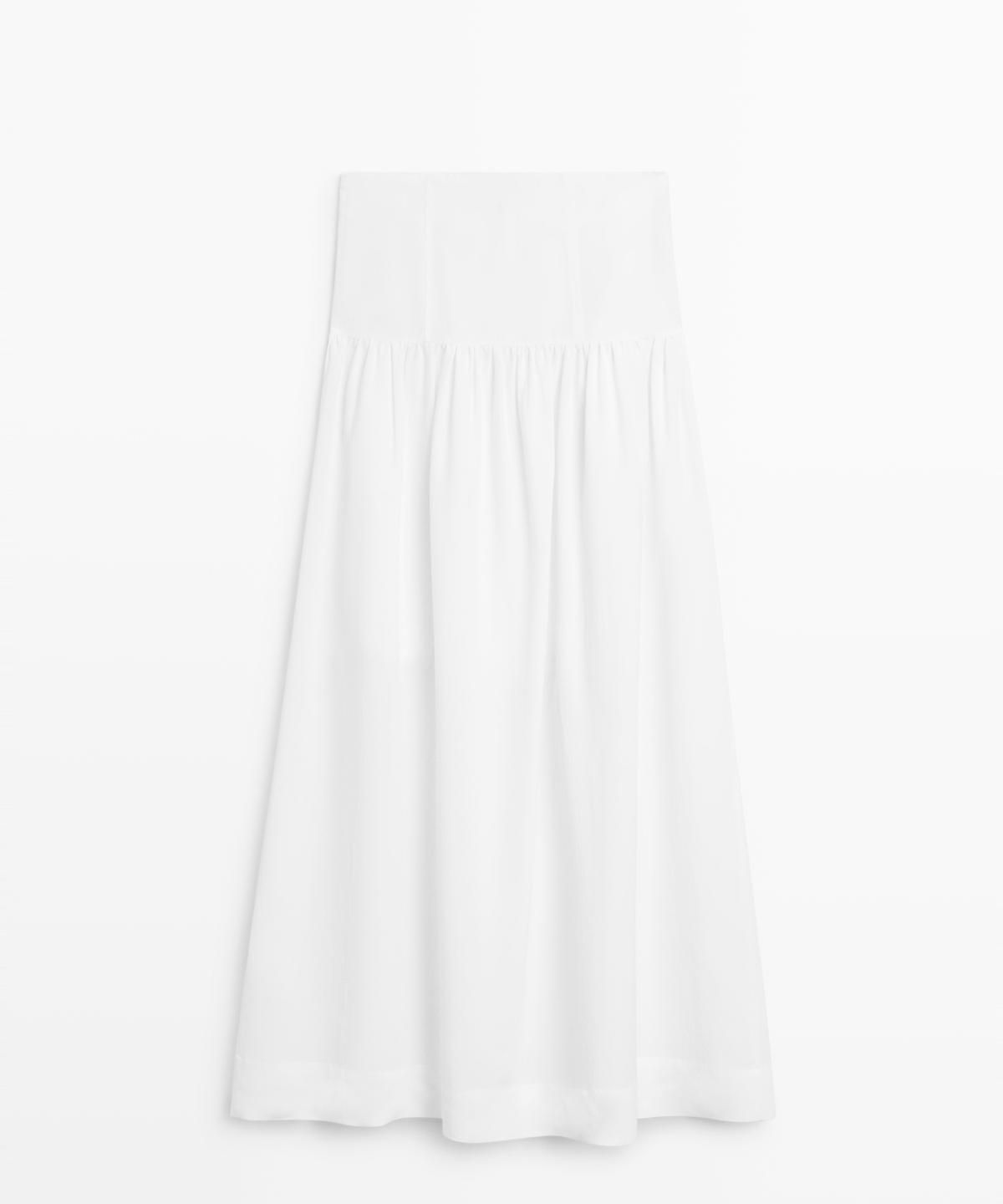 마시모두띠(MASSIMO DUTTI) 요크 디테일 미디 스커트