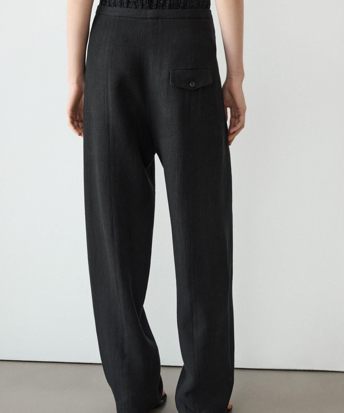 마시모두띠(MASSIMO DUTTI) 린넨 혼방 플루이드 포켓 팬츠