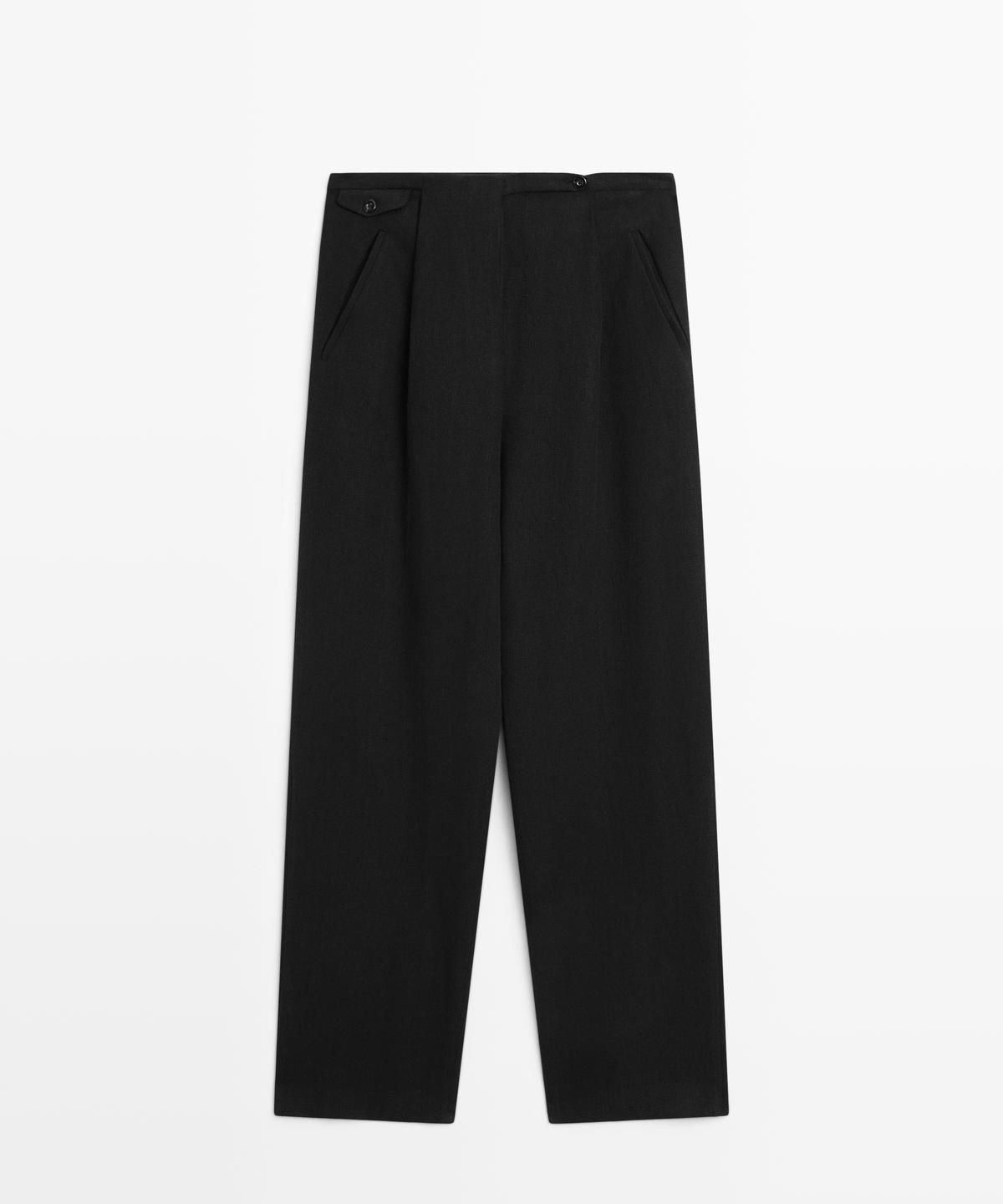 마시모두띠(MASSIMO DUTTI) 린넨 혼방 플루이드 포켓 팬츠