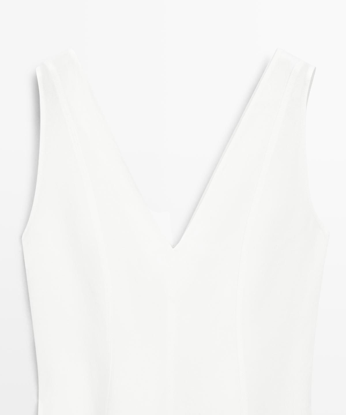 마시모두띠(MASSIMO DUTTI) 플루이드 린넨 미디 원피스