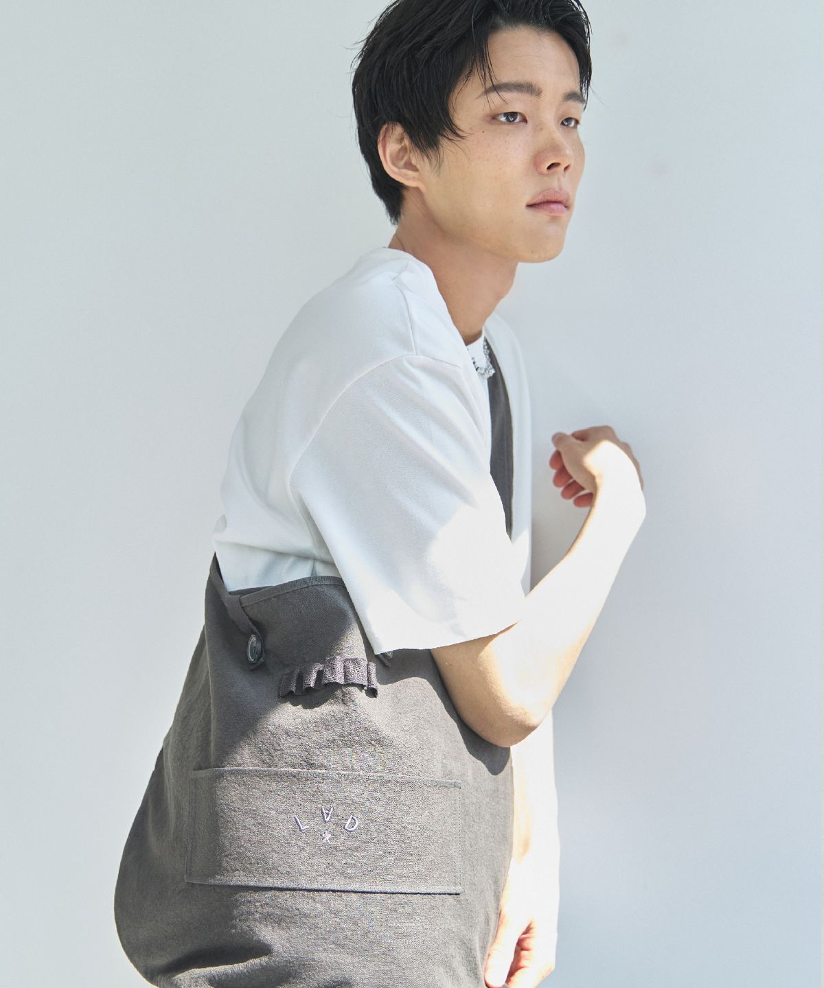 라드에디션(LAD EDITION) 워시드 패블 토드 빅백_카키 그레이