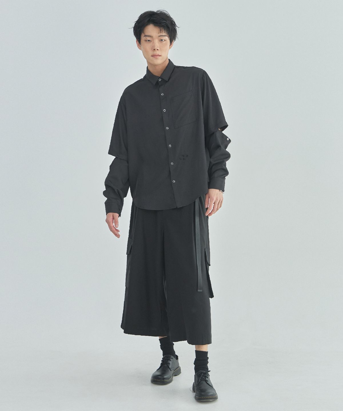 라드에디션(LAD EDITION) 컷오프 모듈 셔츠_블랙