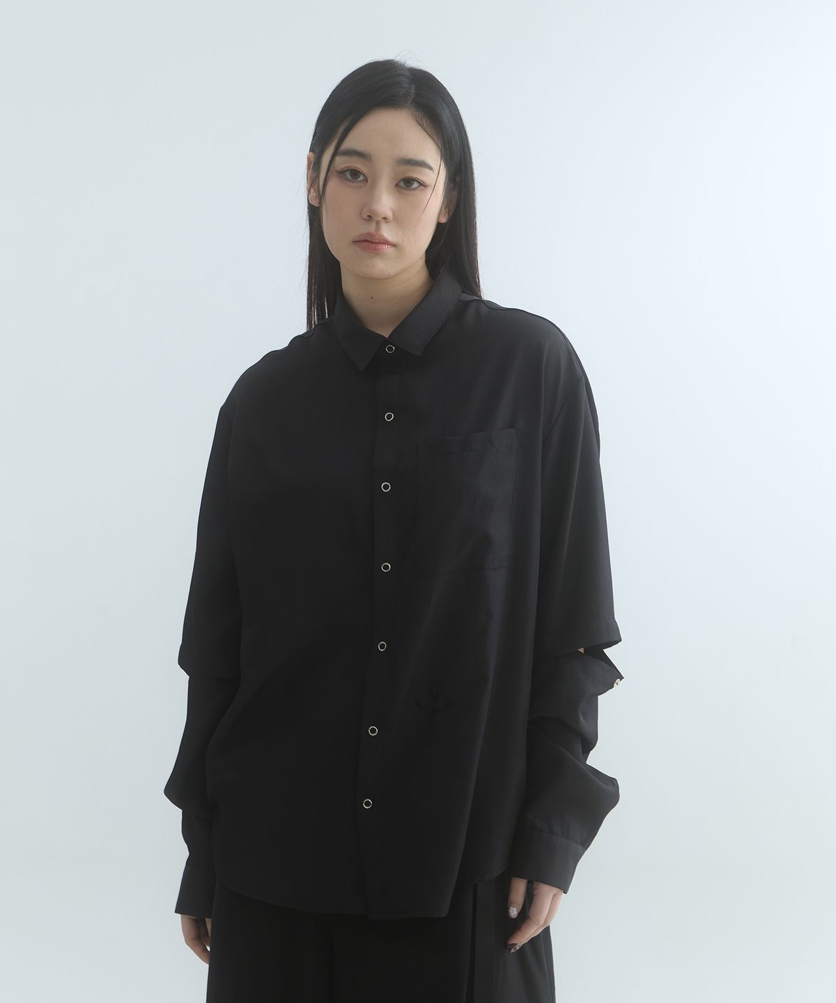 라드에디션(LAD EDITION) 컷오프 모듈 셔츠_블랙
