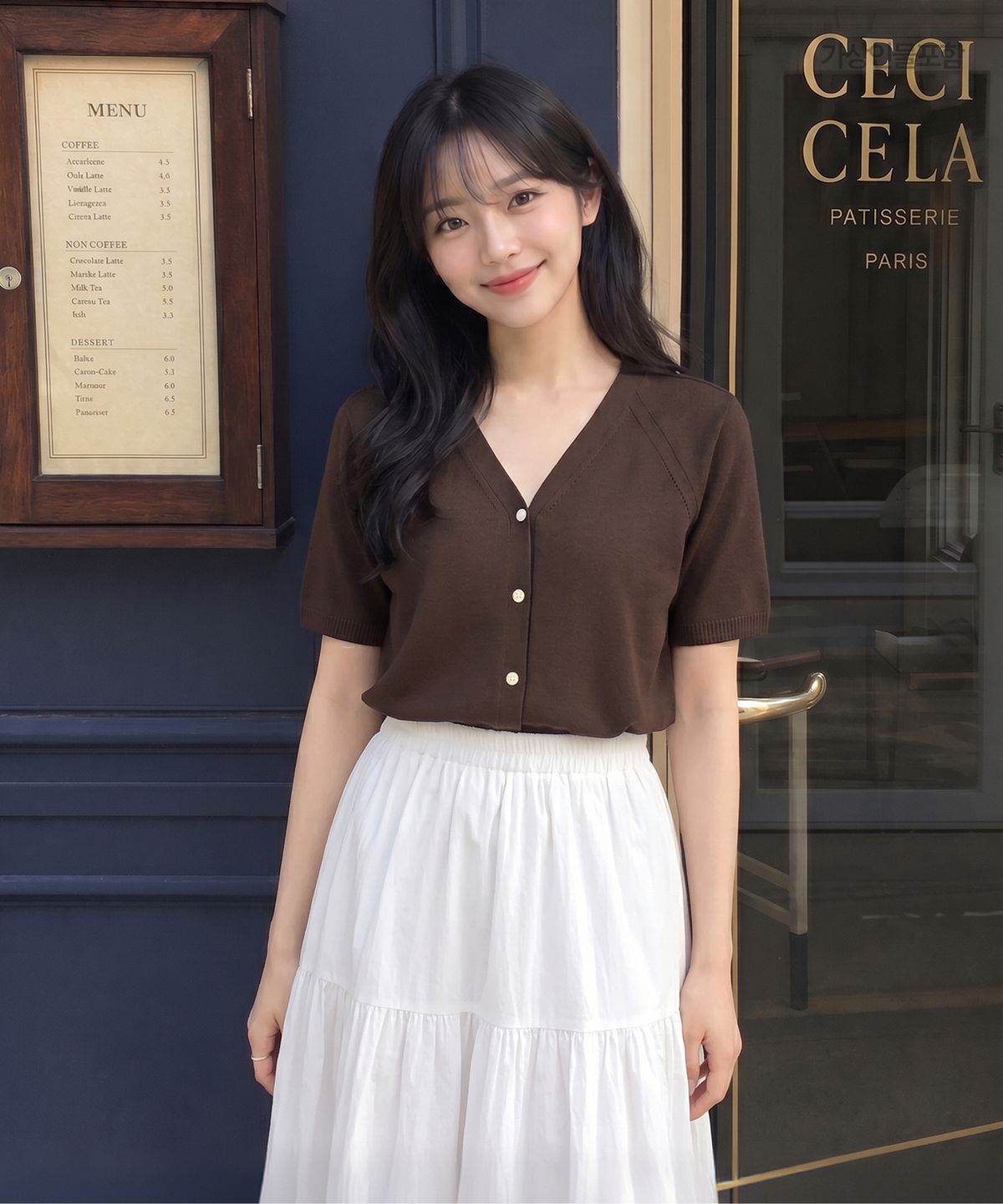 로엠(ROEM) 올데이 브이넥 반팔 가디건 RMCKG25R99