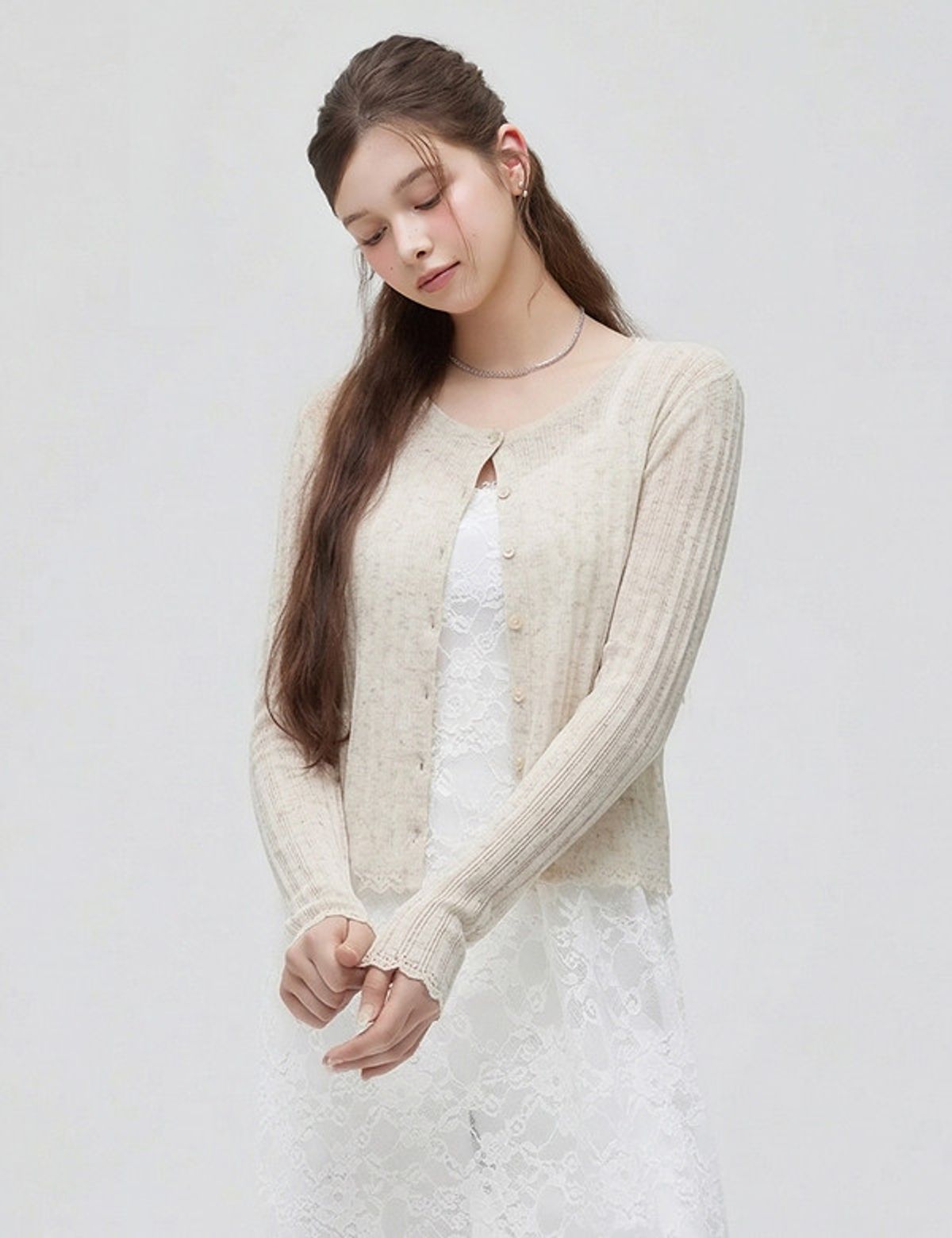 로엠(ROEM) 올데이 린넨 긴팔 골지가디건 RMCKG25R98
