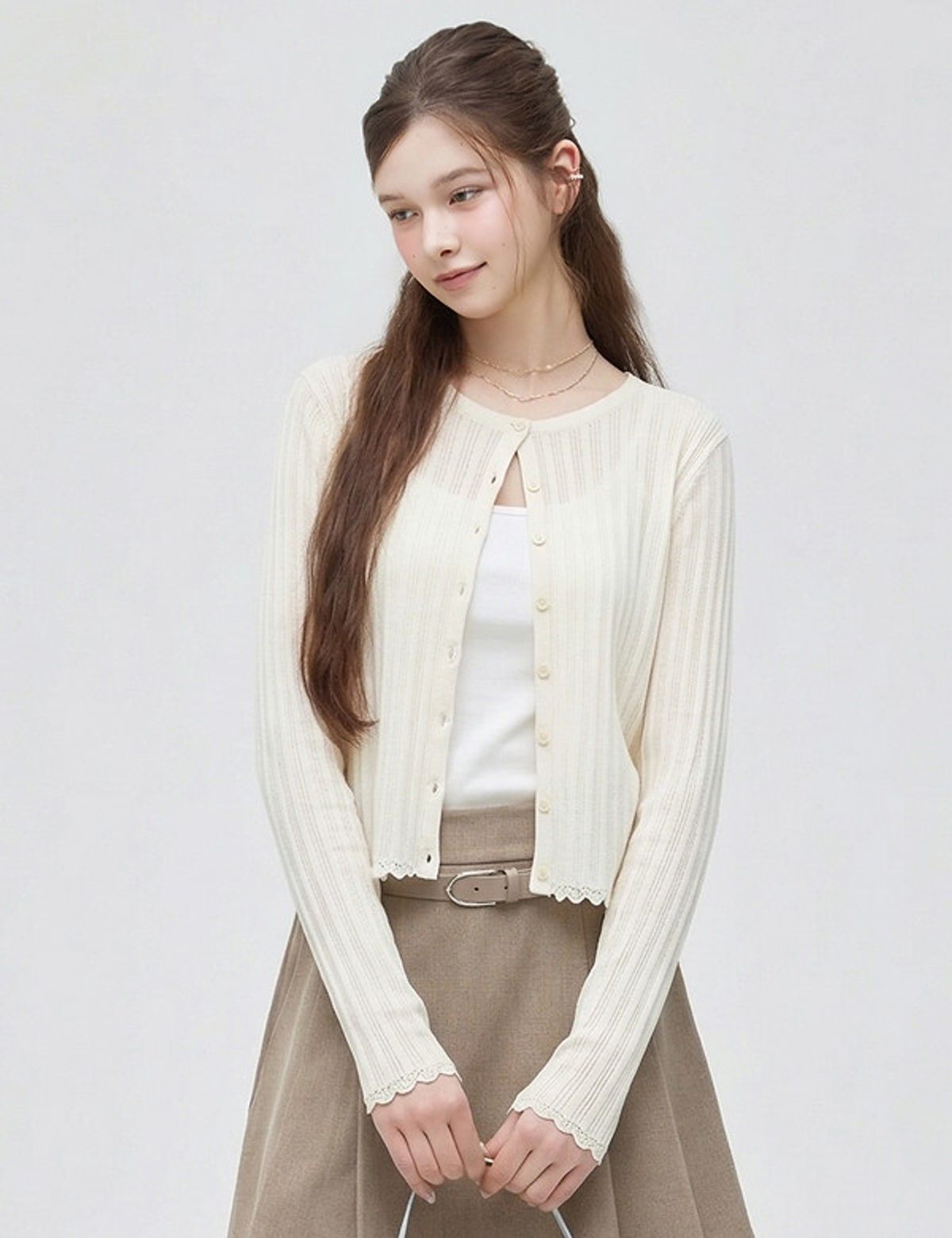 로엠(ROEM) 올데이 린넨 긴팔 골지가디건 RMCKG25R98