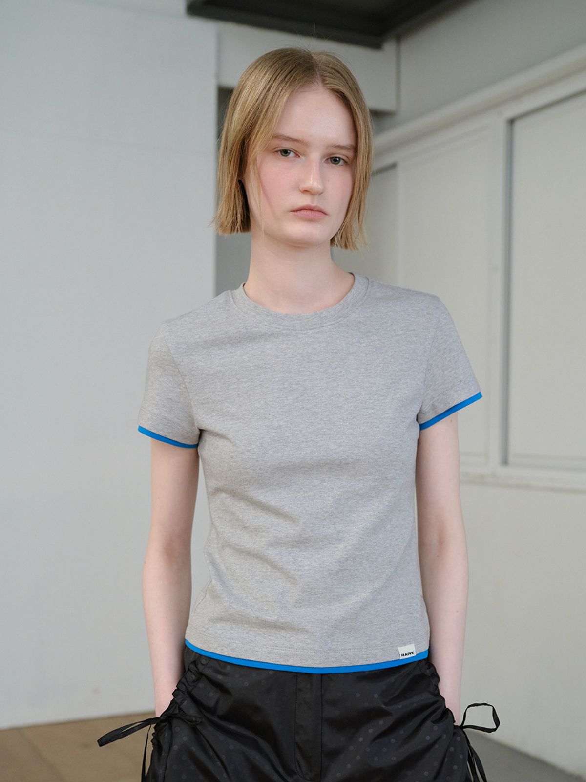 레이브(RAIVE) Layered Two-tone T-shirts VW6ME440_5color
