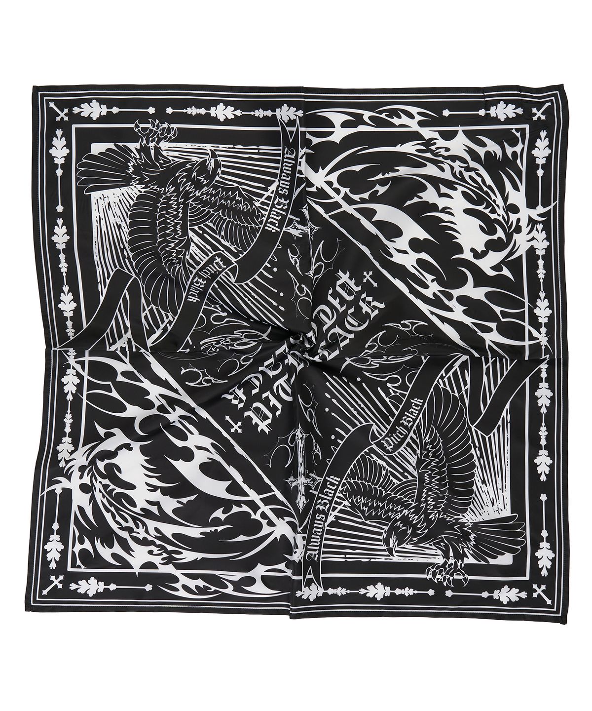 피치블랙(PITCHBLACK) CHIFFON EAGLE POINT SCARF (BLACK)