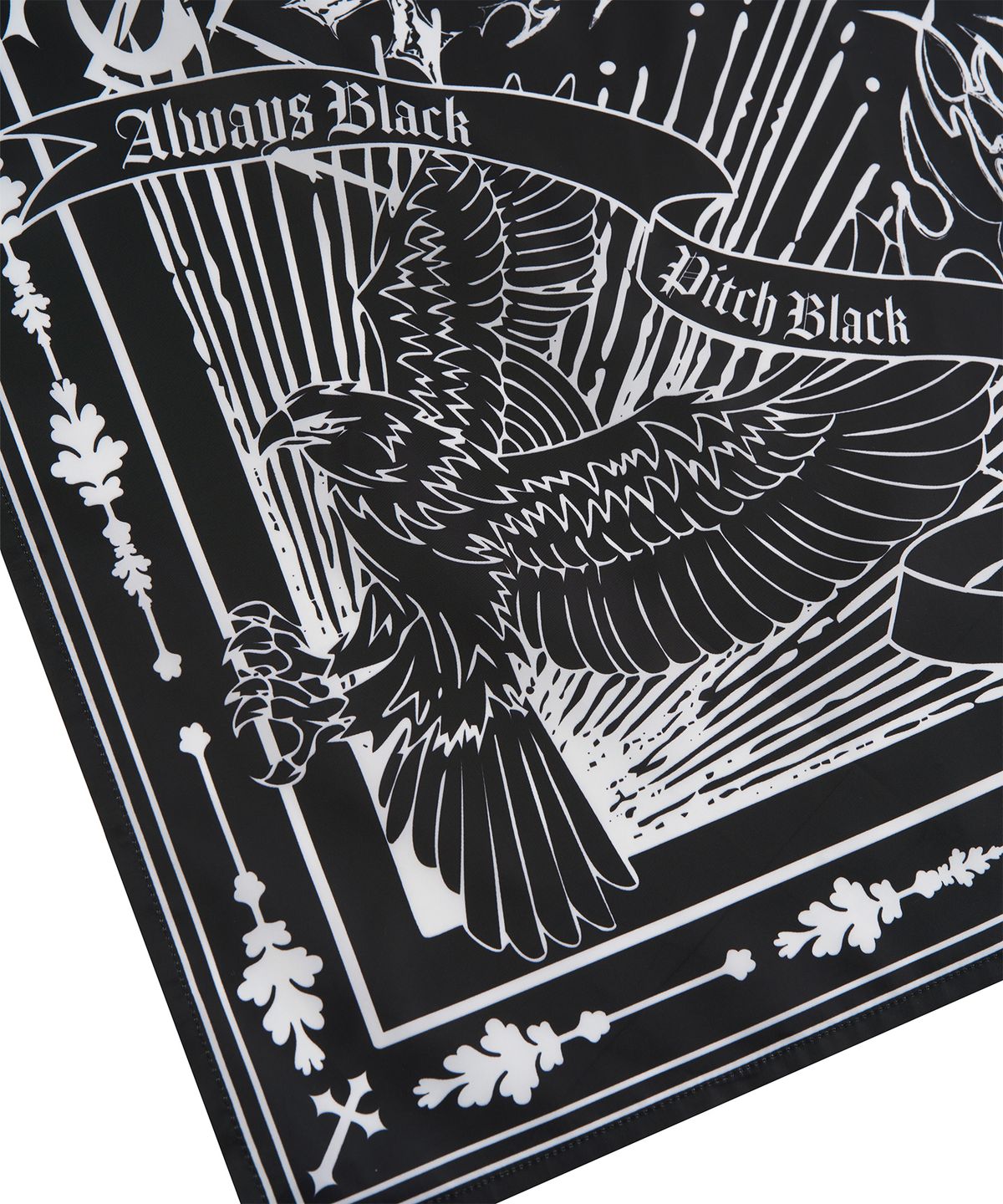 피치블랙(PITCHBLACK) CHIFFON EAGLE POINT SCARF (BLACK)