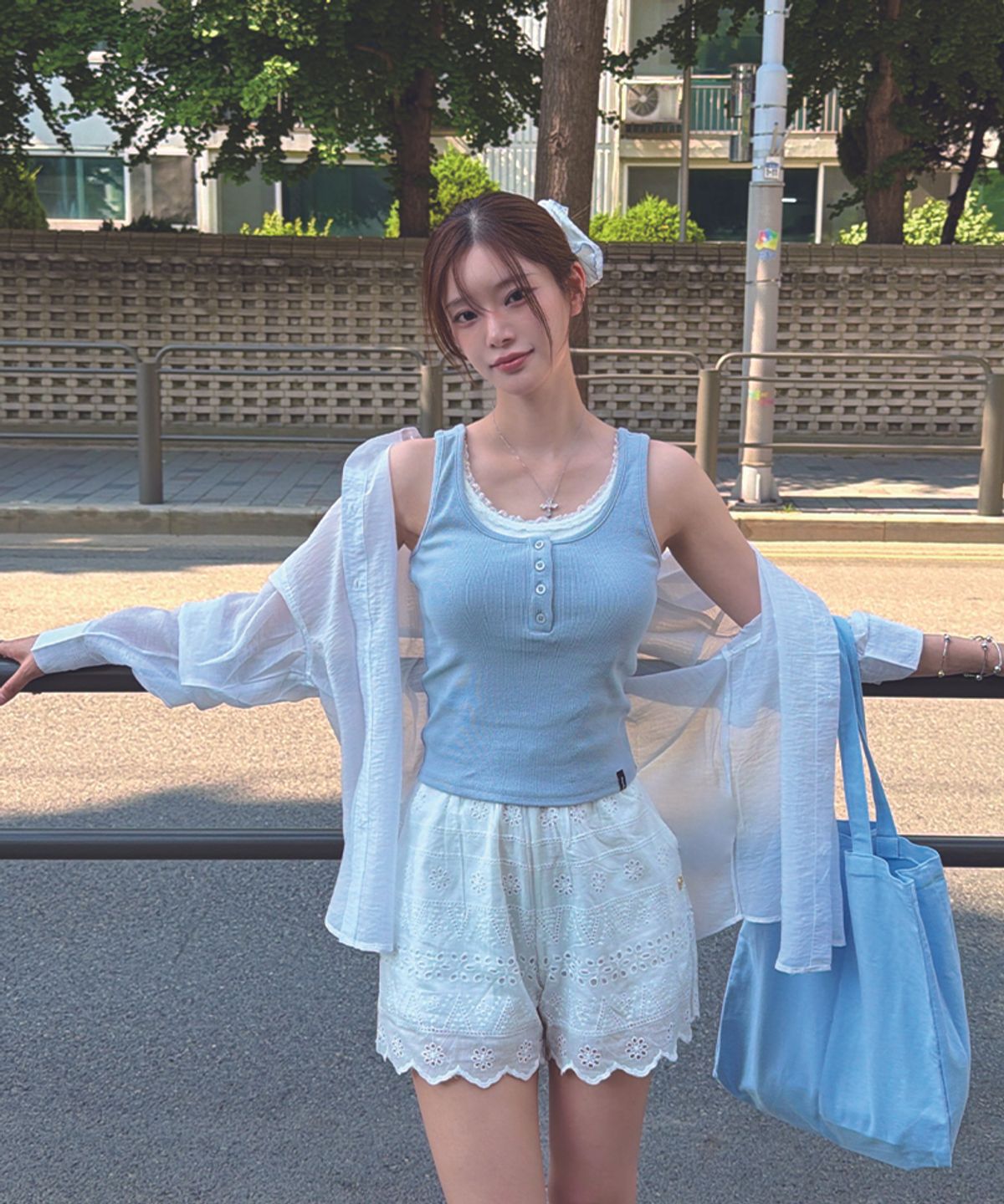 마리끌레르(MARIE CLAIRE) 레이스 레이어드 슬리브리스(MAGBTS07MSB)