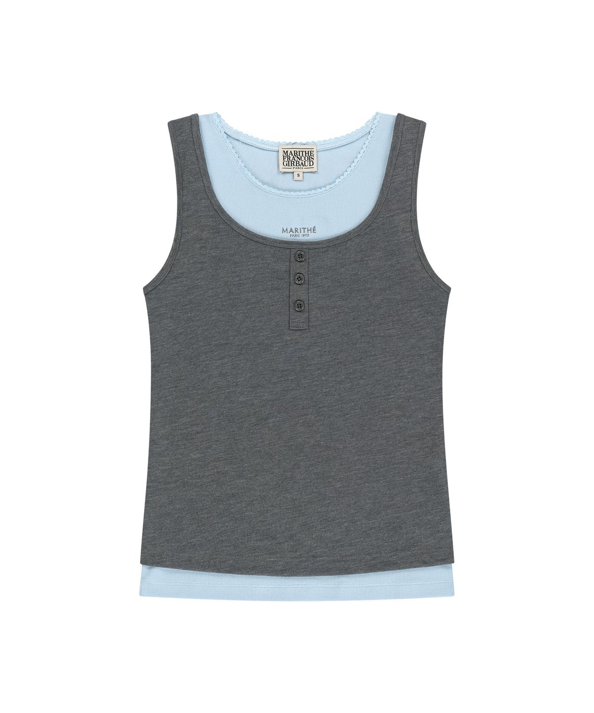 마리떼 프랑소와 저버(MARITHÉ + FRANҪOIS GIRBAUD) W LAYERED SLEEVELESS heather charcoal