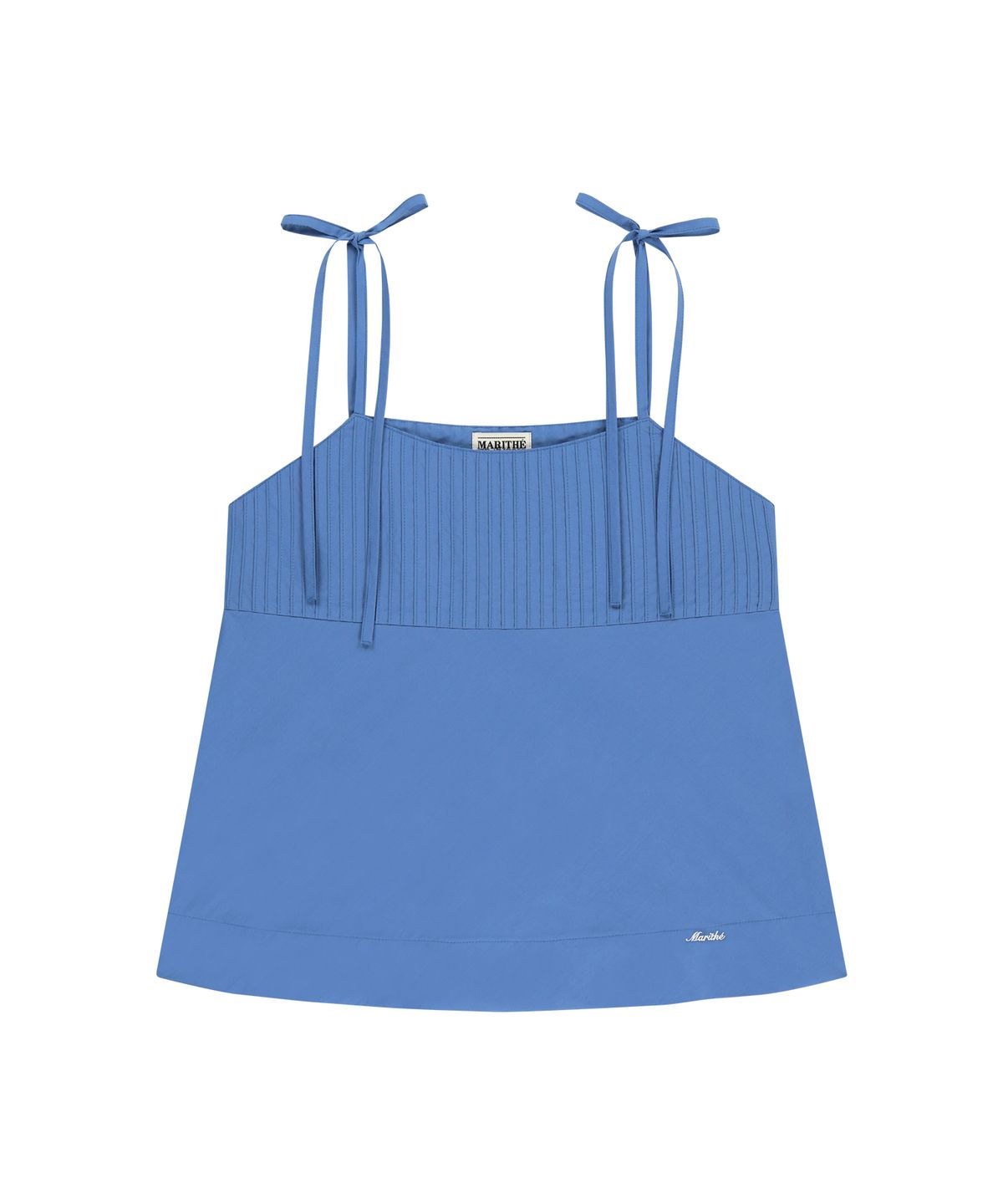 마리떼 프랑소와 저버(MARITHÉ + FRANҪOIS GIRBAUD) W PINTUCK CAMISOLE BLOUSE blue