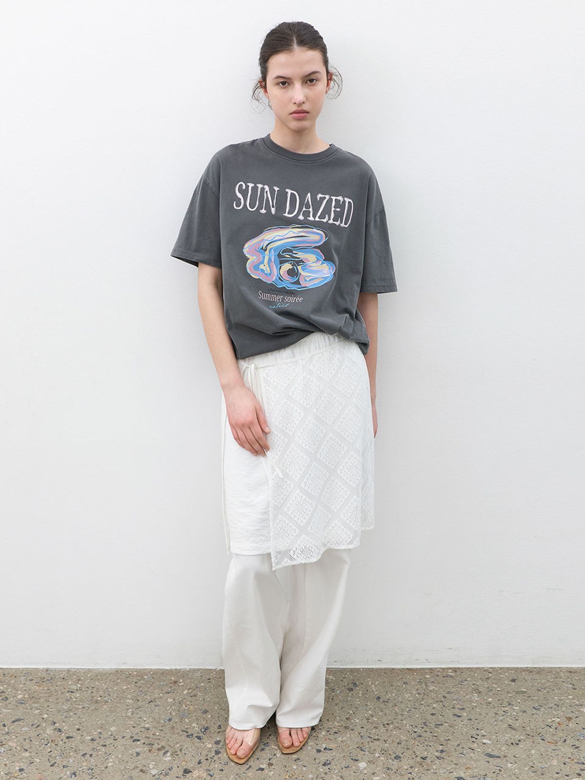아틀리에 나인(ATELIER NAIN) LACE LAYERED BANDING MIDI SKIRT (SK-5103)