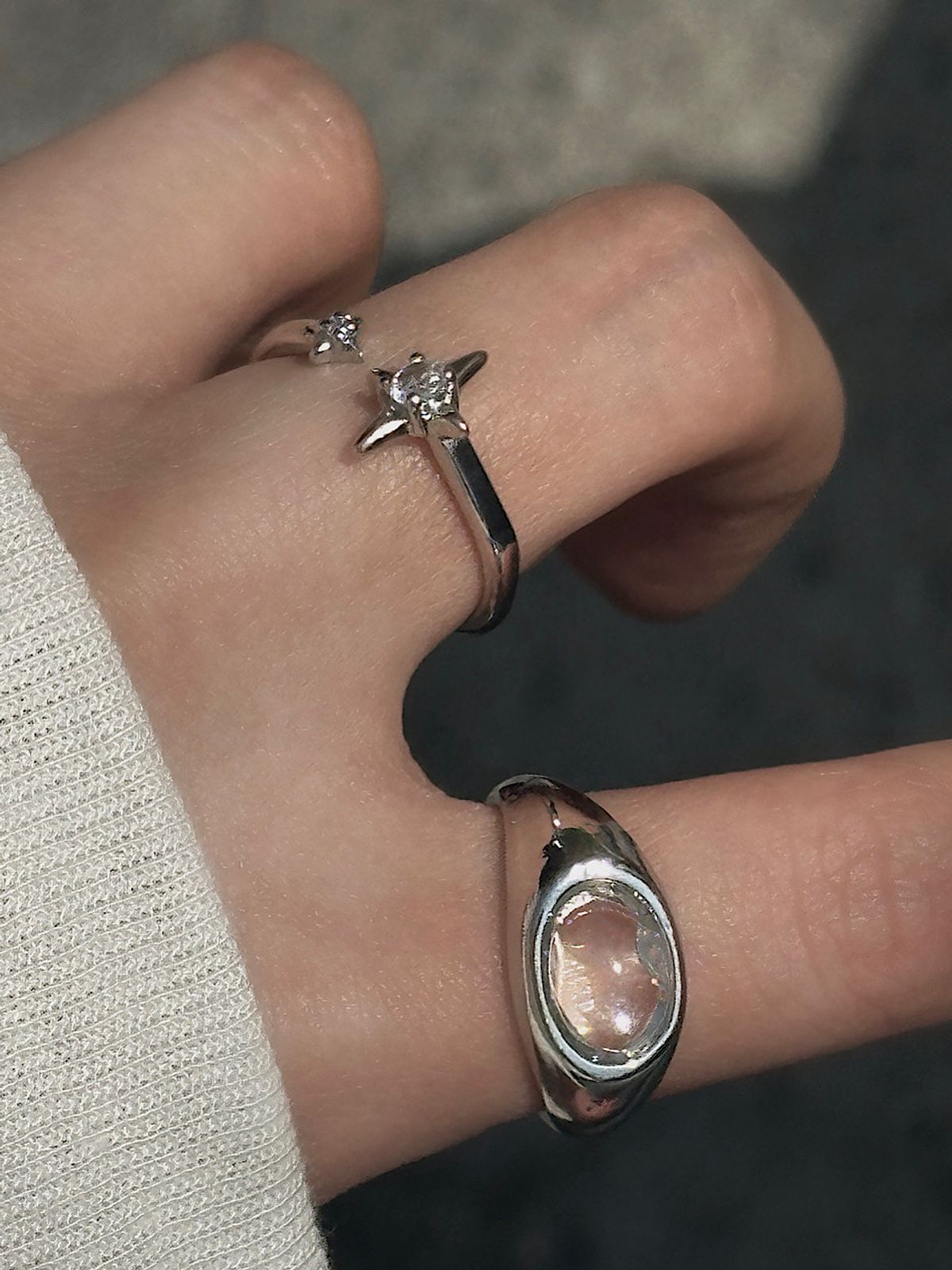아포엠(APOEM) Twin Star Open Ring