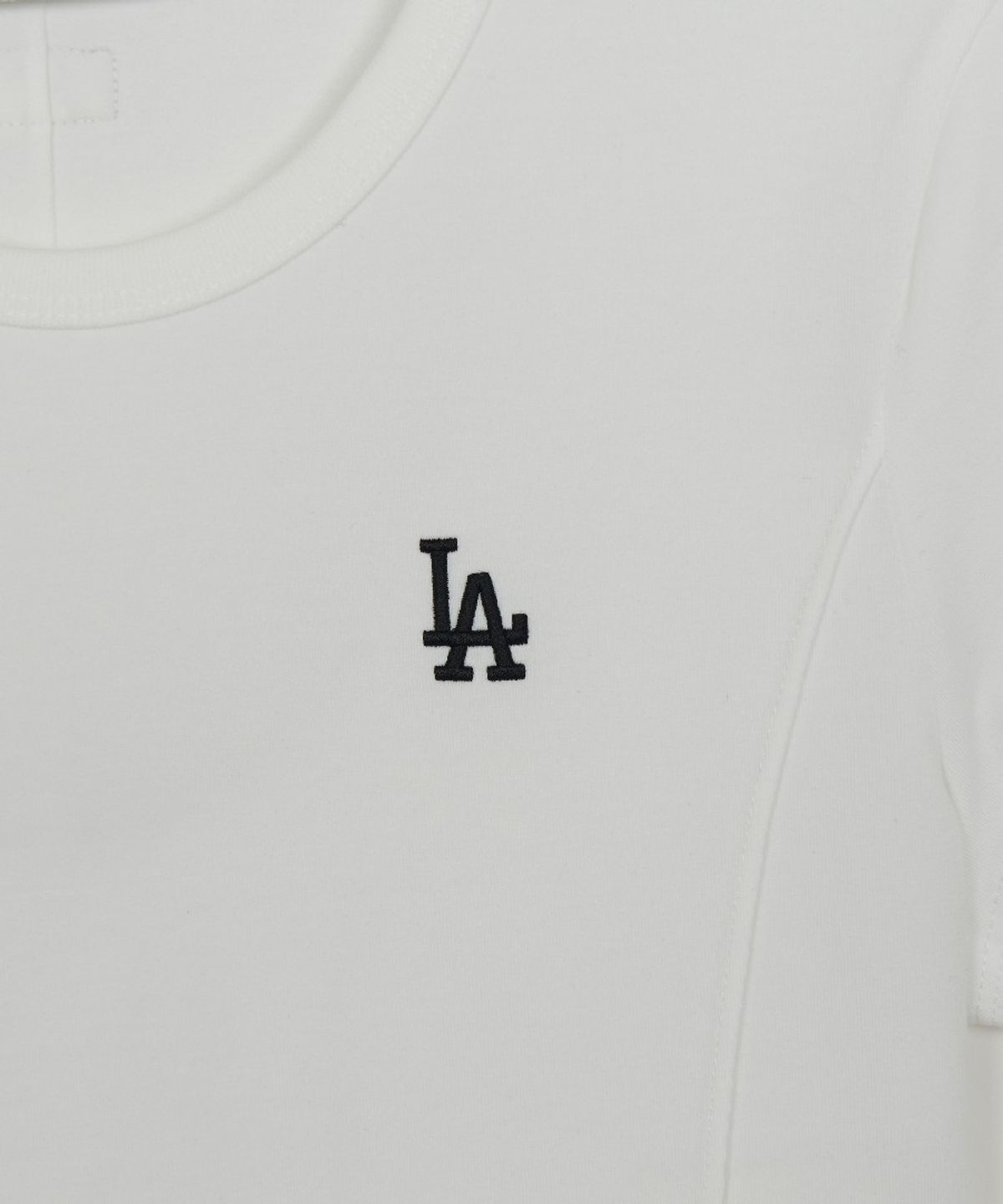 엠엘비(MLB) 여성 슬림 크롭핏 캡소매 반팔 티셔츠 LA (White)